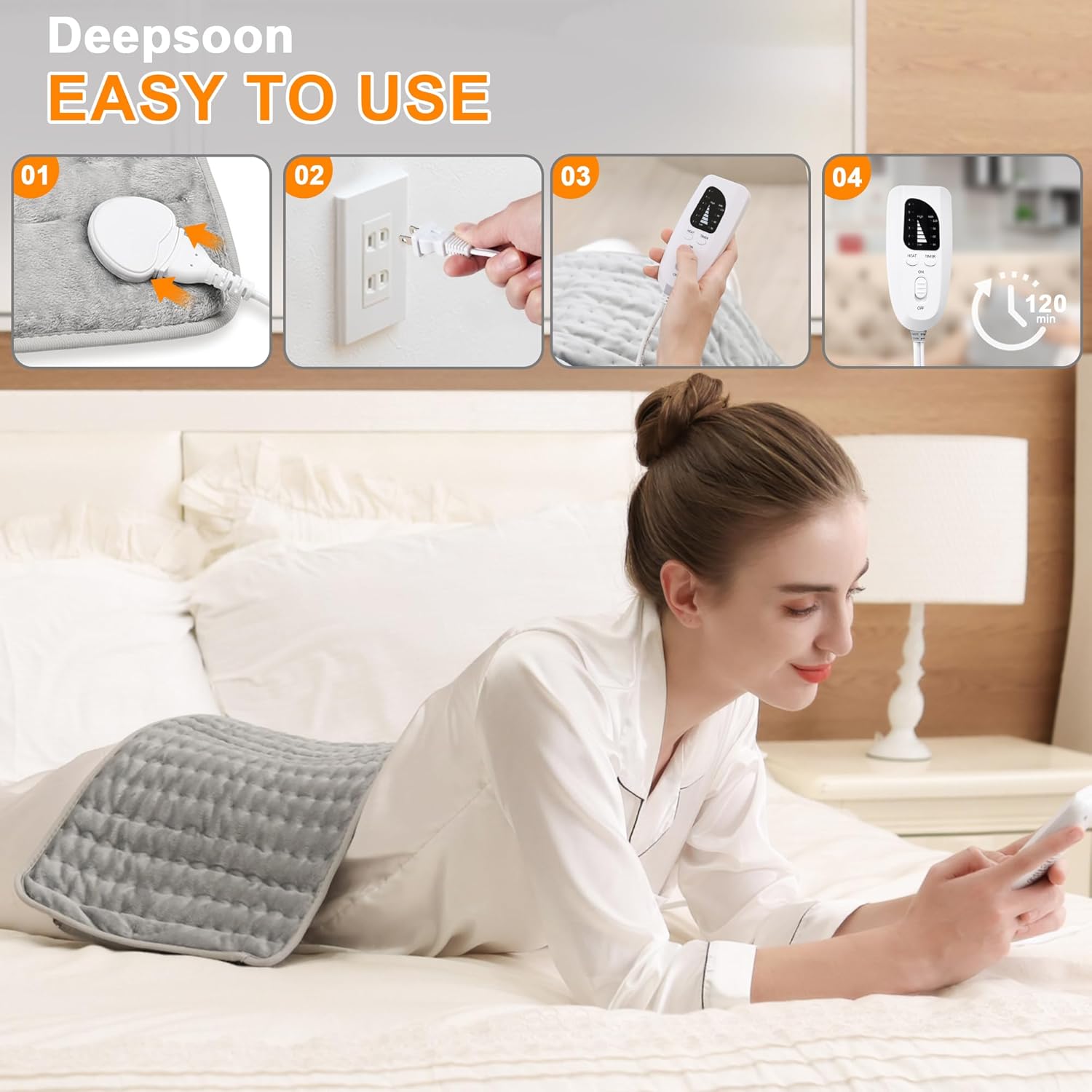 Deepsoon Heating Pad with 6 Temperature Settings