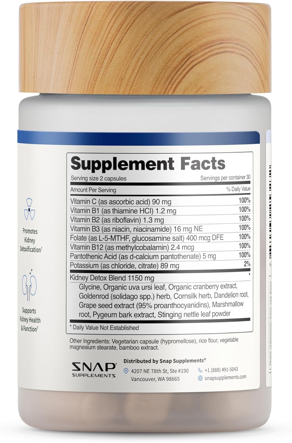 Snap Supplements Kidney Health Support 60 Capsules