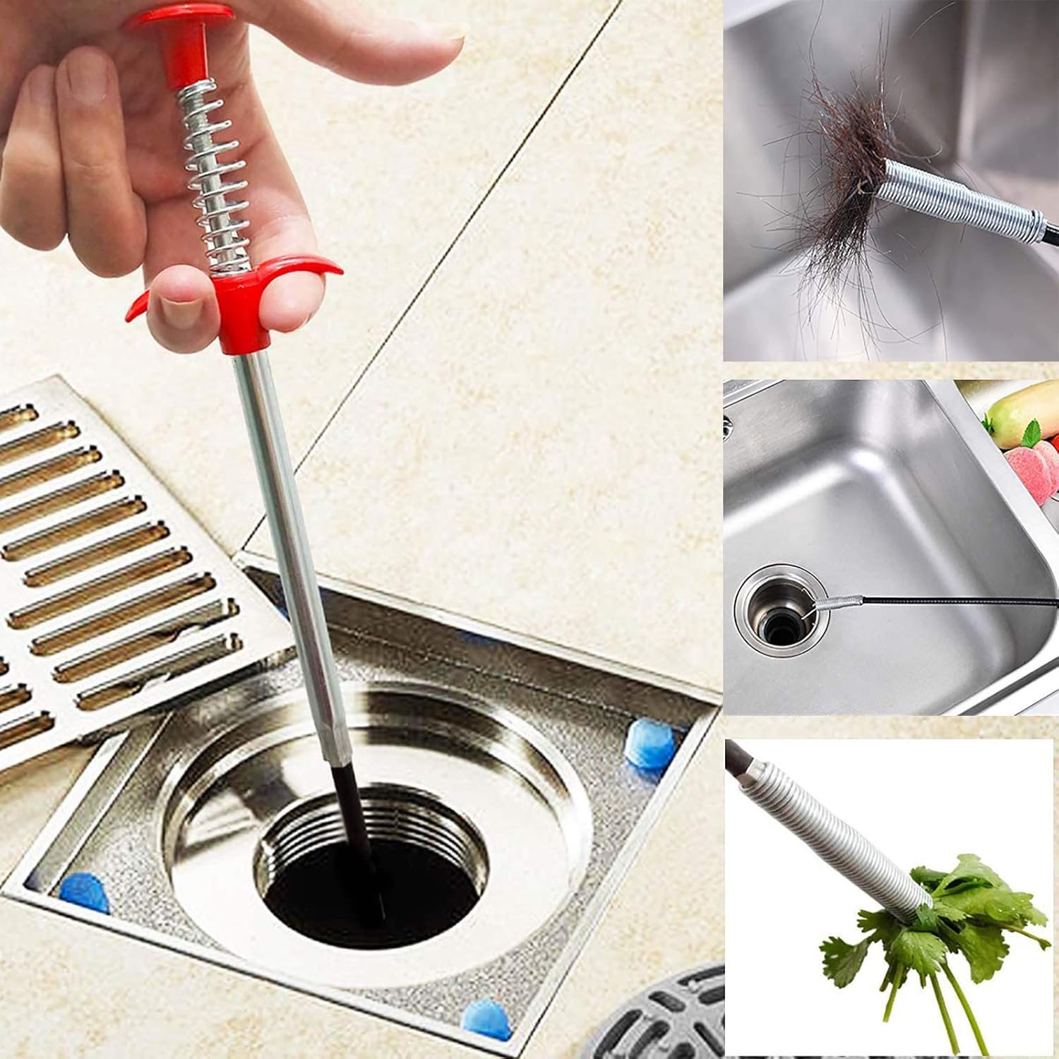 Domejo Drain Snake 79 Inch Flexible Clog Remover
