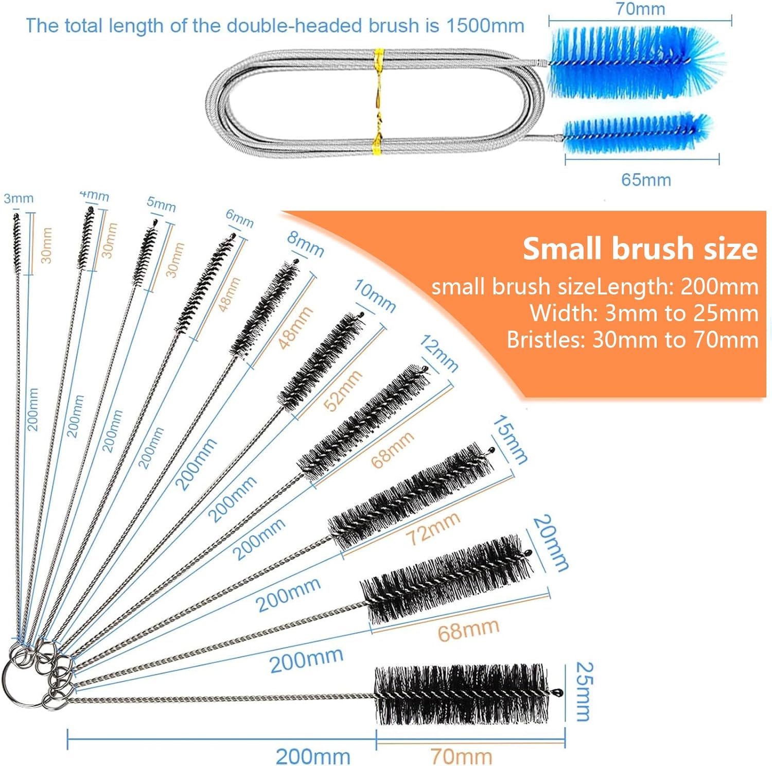 11pcs Long Pipe Cleaner Set with Key Ring 1