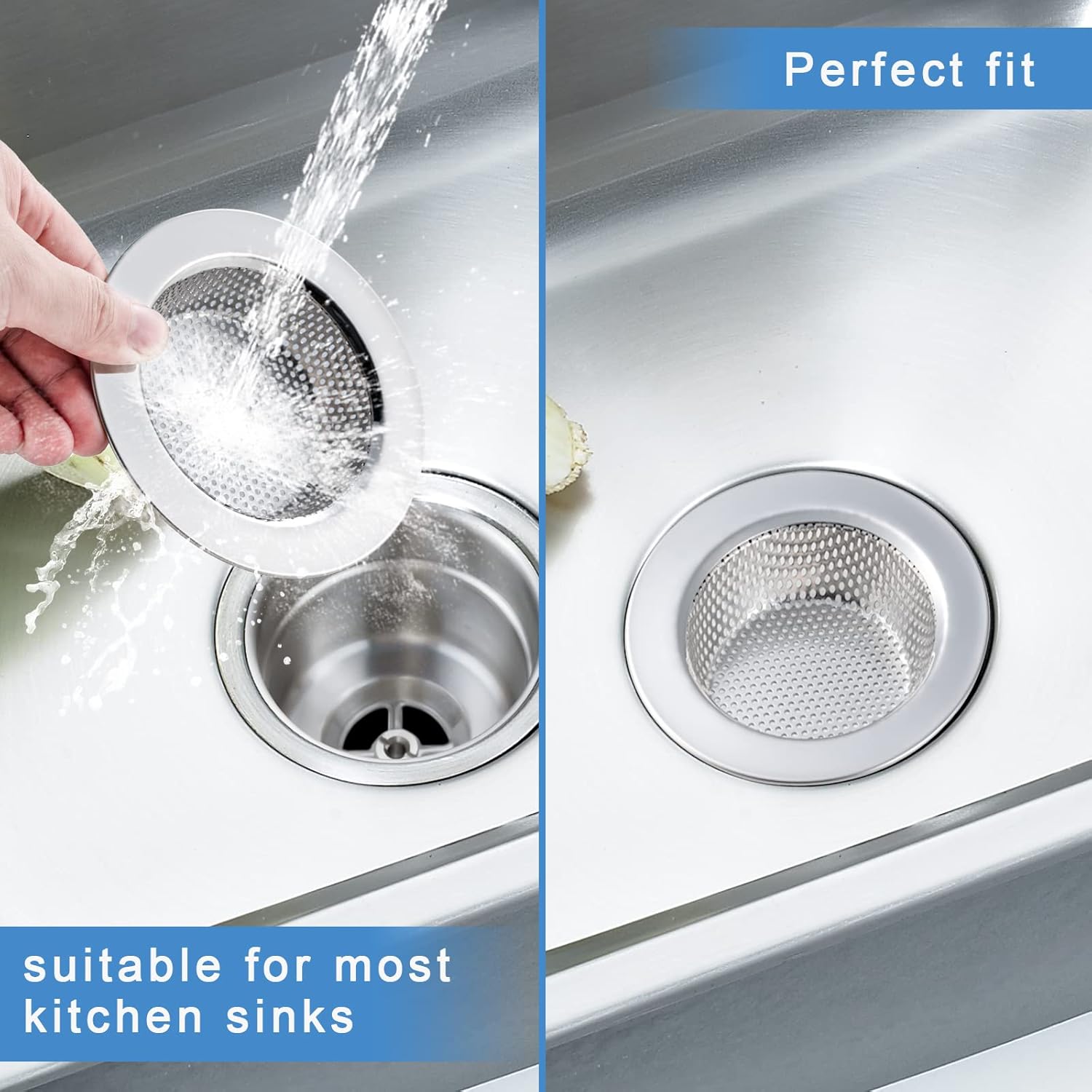Honmein 2 Pcs Sink Strainer for 45 Inch Drain Basket