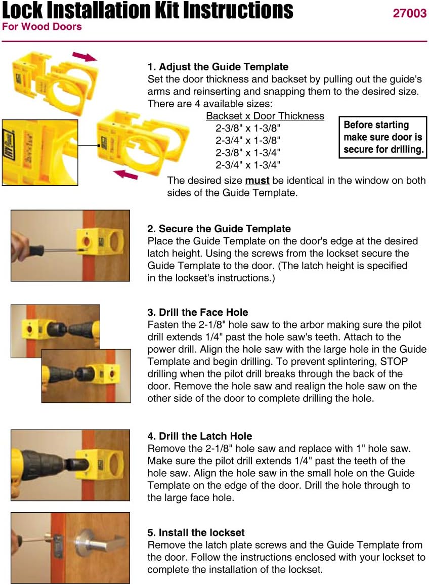 IVY Classic 27003 Carbon Steel Lock Kit with Guide Template