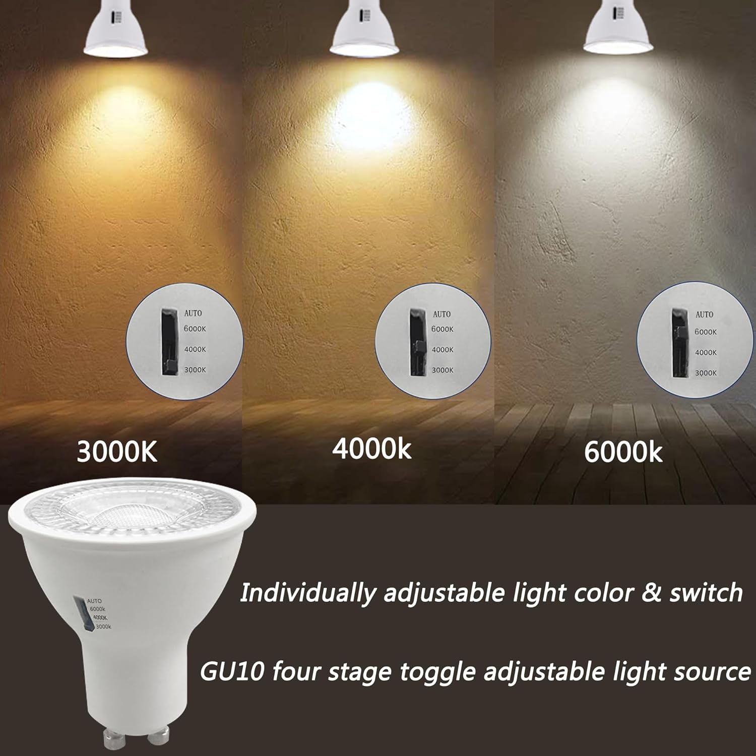 Bravsekai Dimmable GU10 LED Track Light Bulbs 6PCS