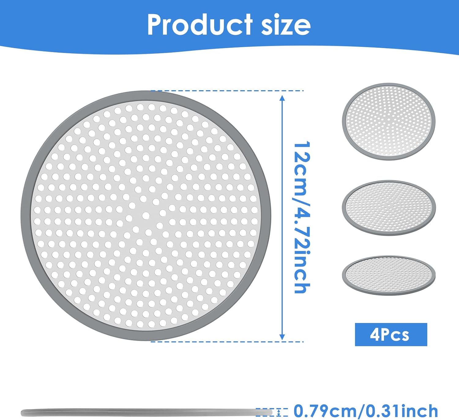 4Pcs Stainless Steel Hair Catcher for Sink and Bathtub