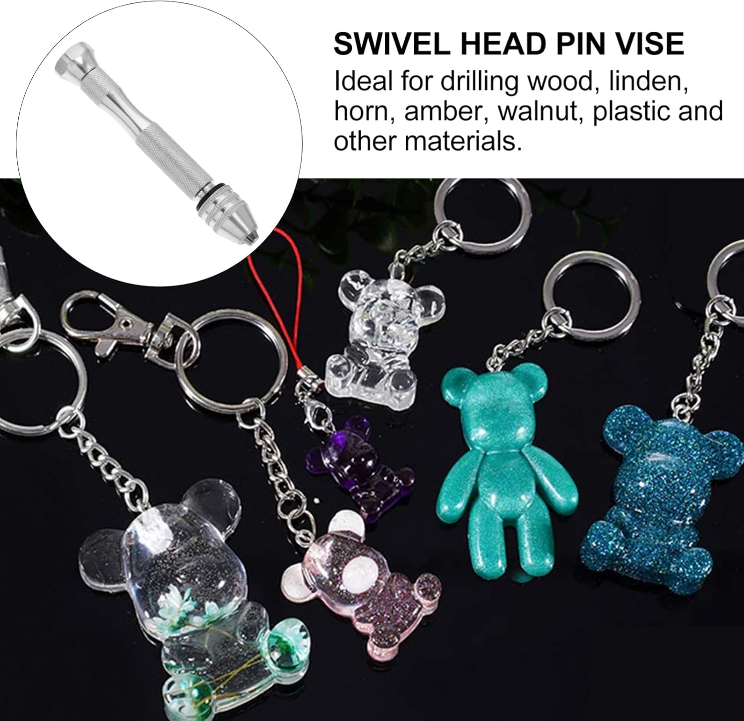 OSALADI Swivel Head Pin Vise with Keyless Chuck for Precision Drilling