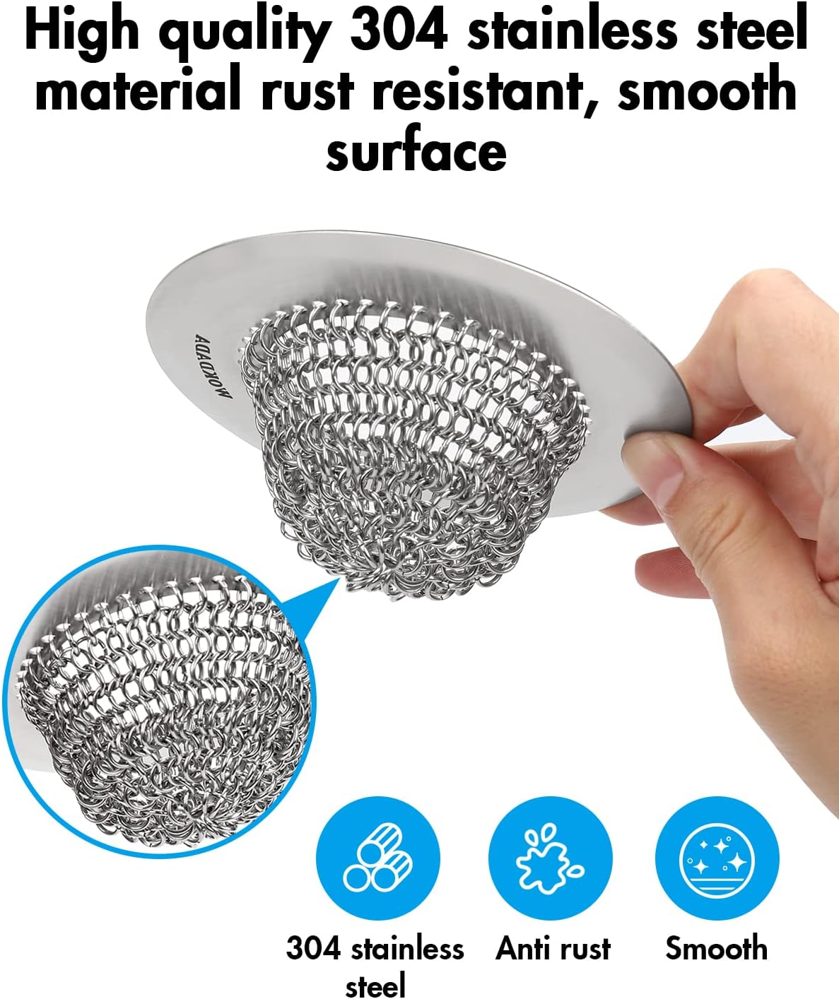 Wokdada Reversible Sink Strainer with 304 Stainless Steel