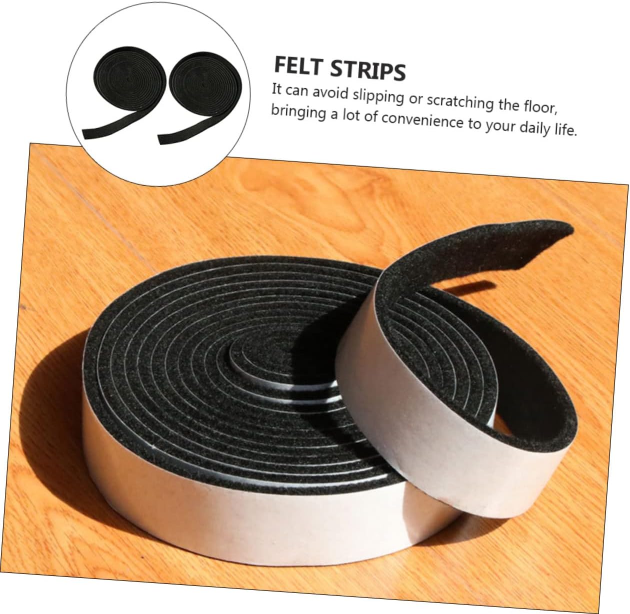 Veemoon 2pcs Self-Adhesive Felt Strips Door Masking