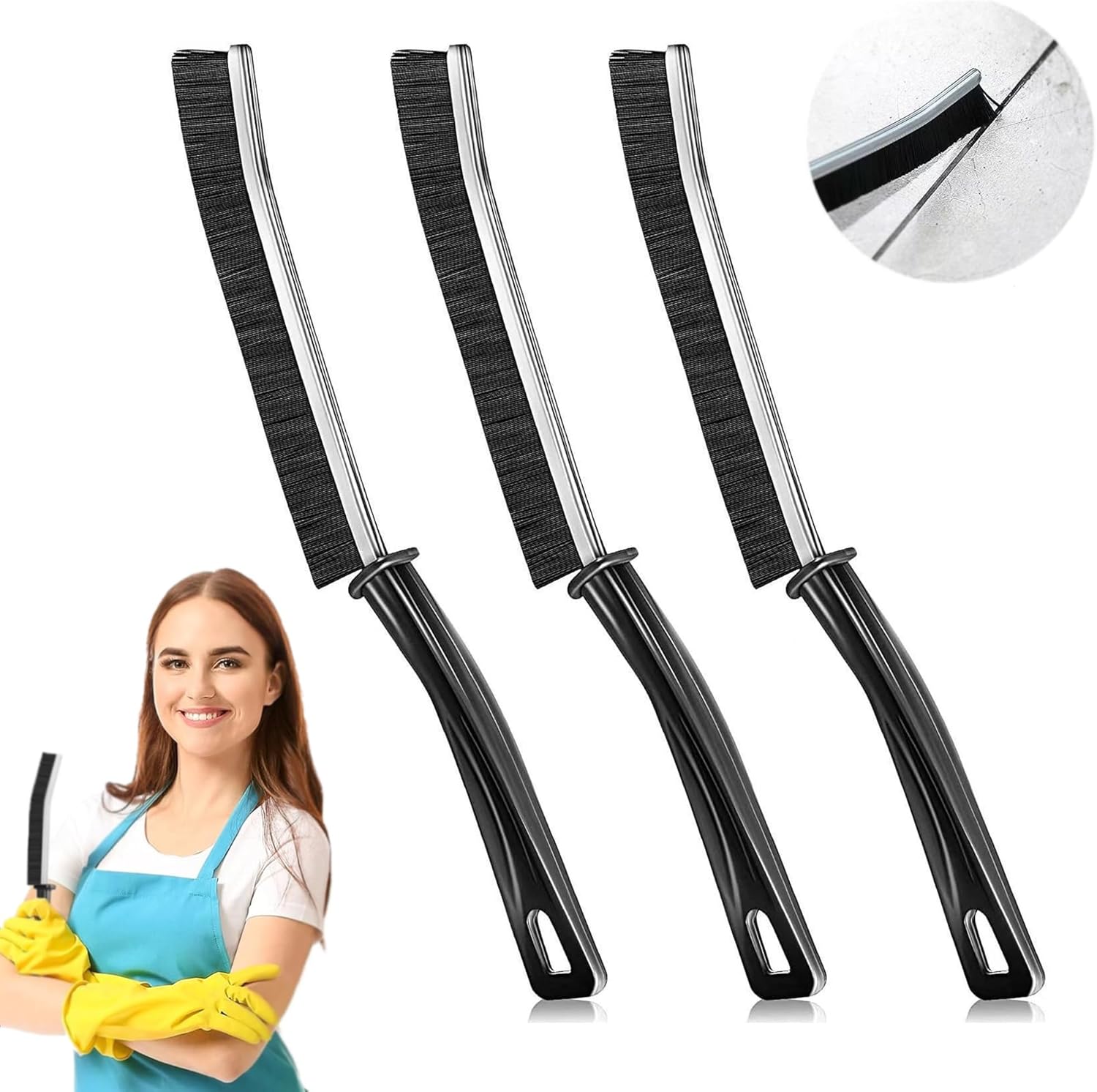 Hiyniaz 3Pcs Crevice Cleaning Brush Tool Set