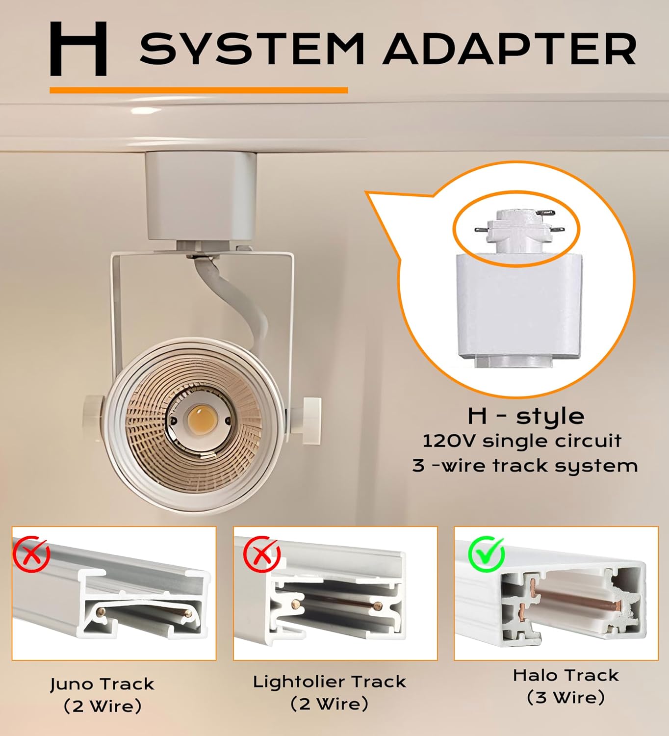 CLOUDY BAY 8W Warm White Dimmable Track Light Head - Pack of 6