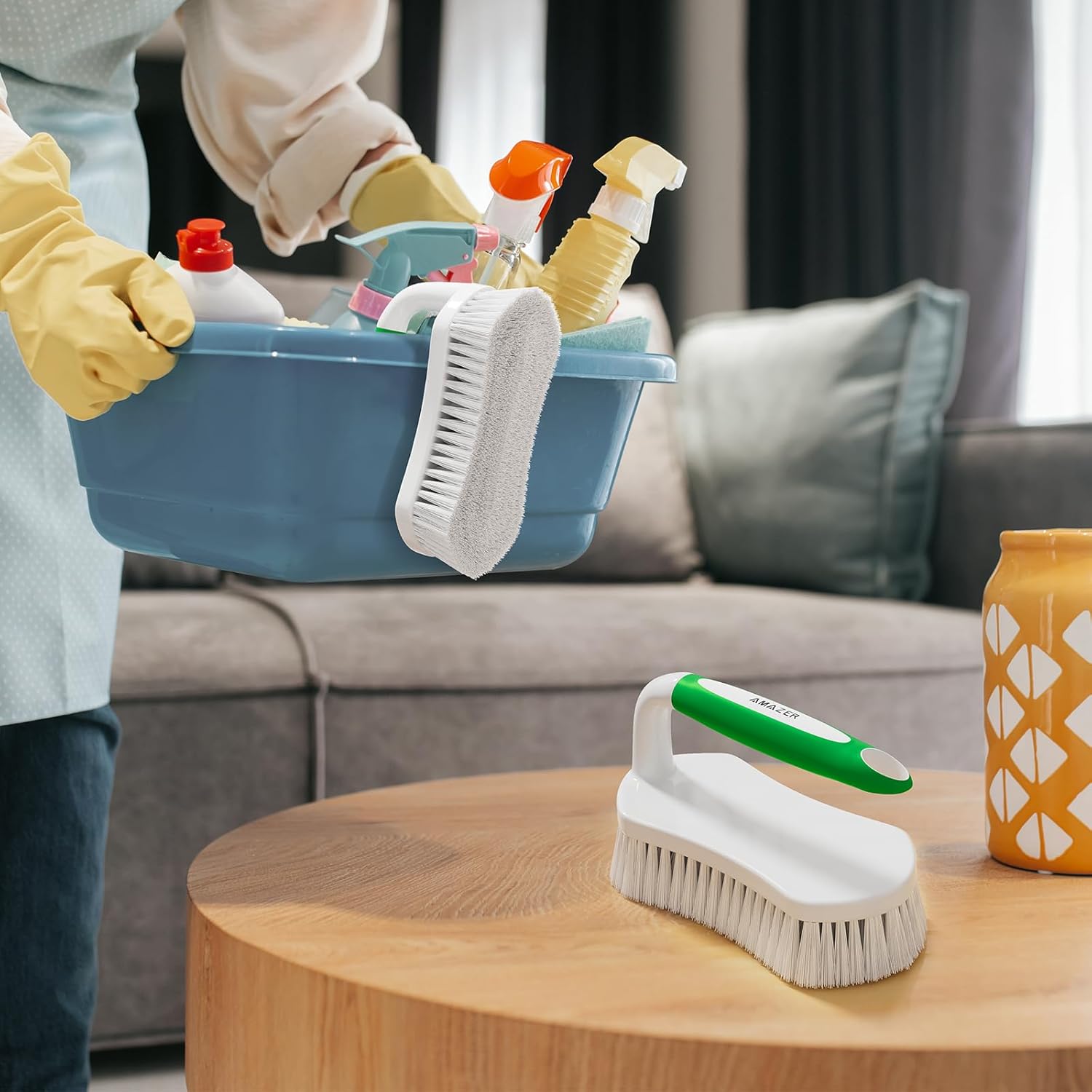 Amazer Scrub Brush for Tub Sink Carpet Floor - Pack of 2