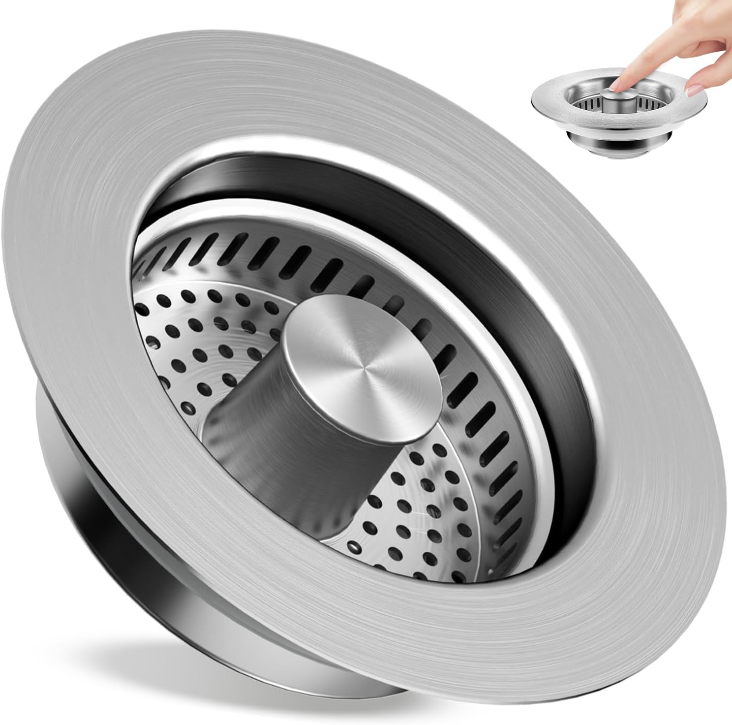 3 in 1 Kitchen Sink Drain Strainer with Pop Up Stopper