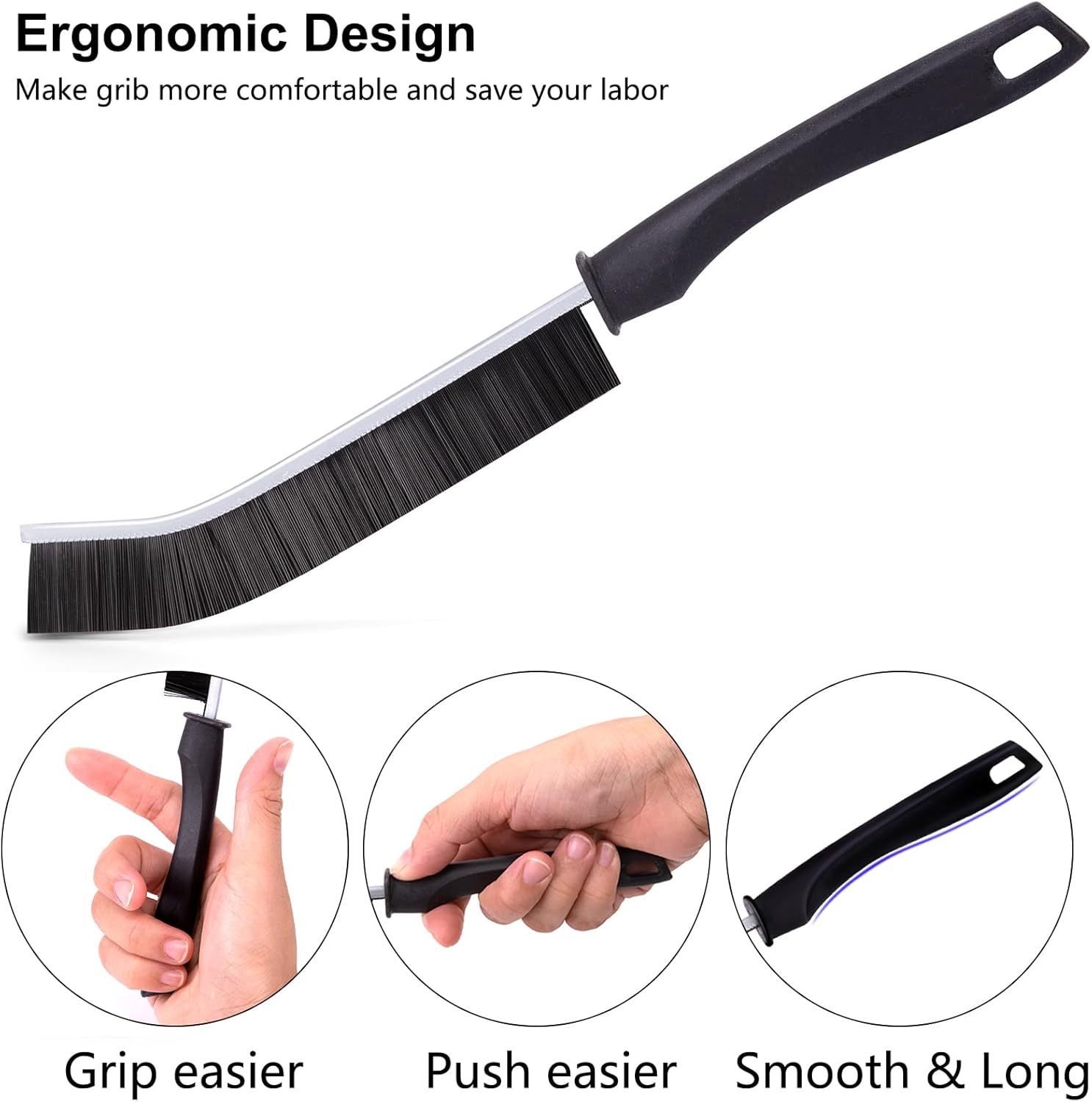 4Pcs Crevice Cleaning Brush Hard Bristle Set for Kitchen Bathroom
