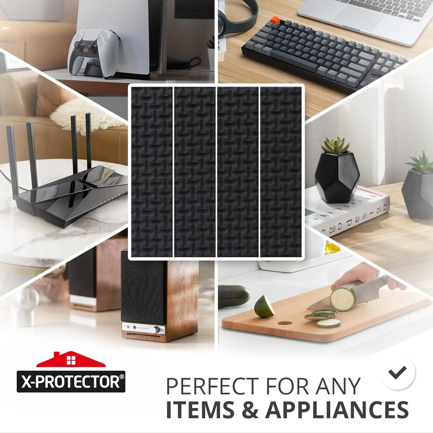 X-Protector Non-Slip Furniture Grips 8 Pcs 15 x 5 1