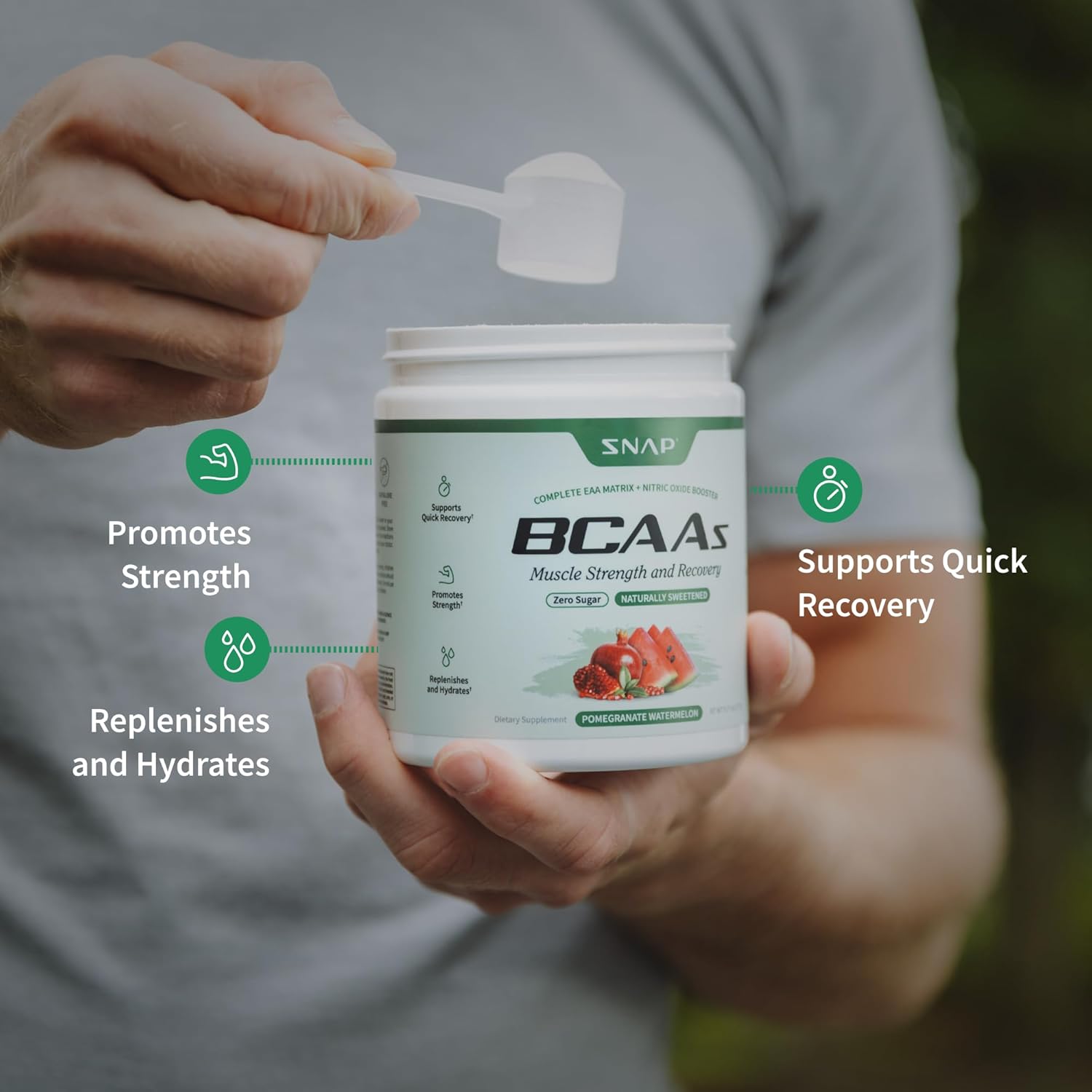 Snap BCAA Powder with Nitric Oxide Booster - Watermelon Flavor