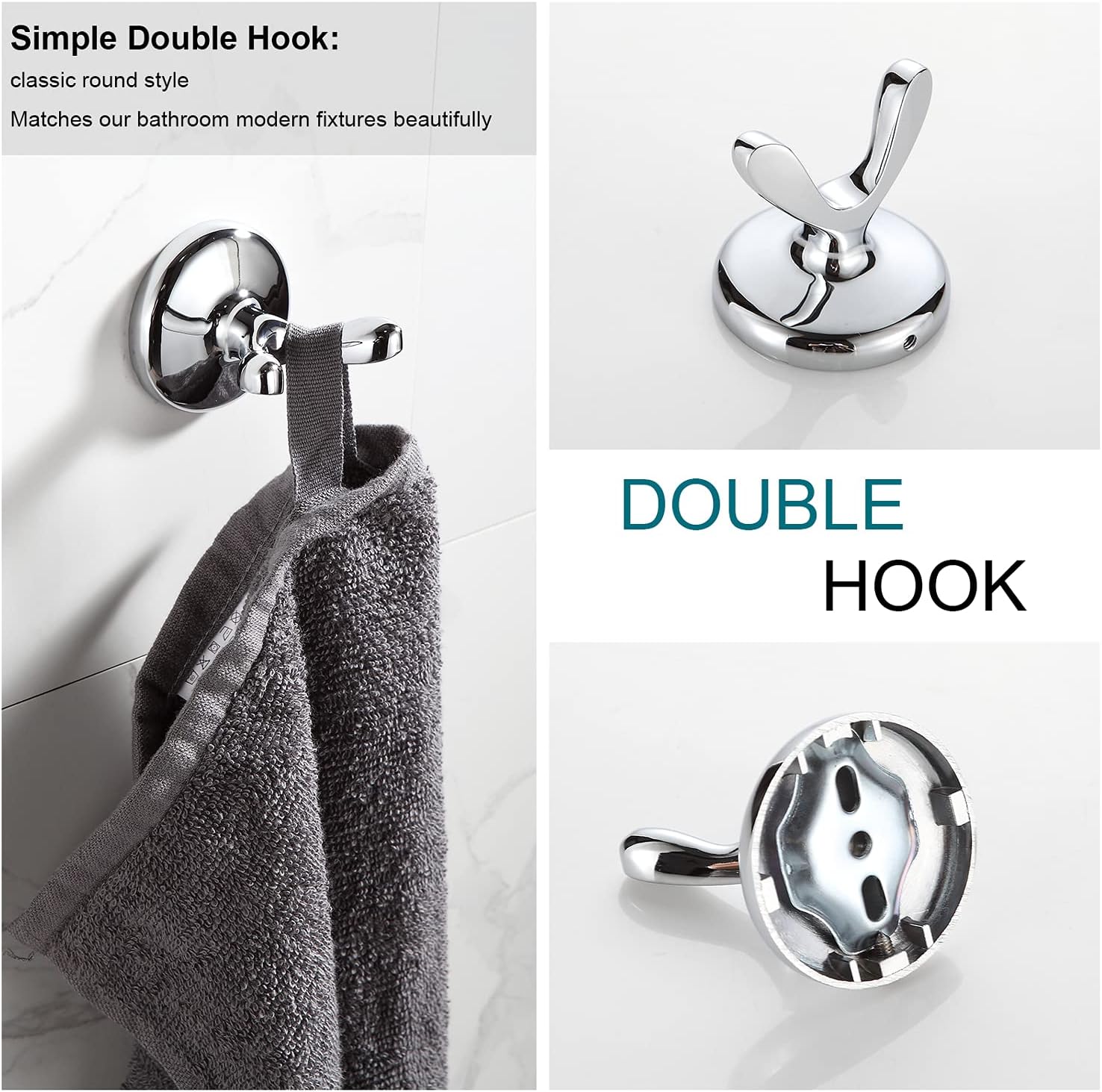 BGL 4-Piece Chrome Adjustable Towel Bar Set