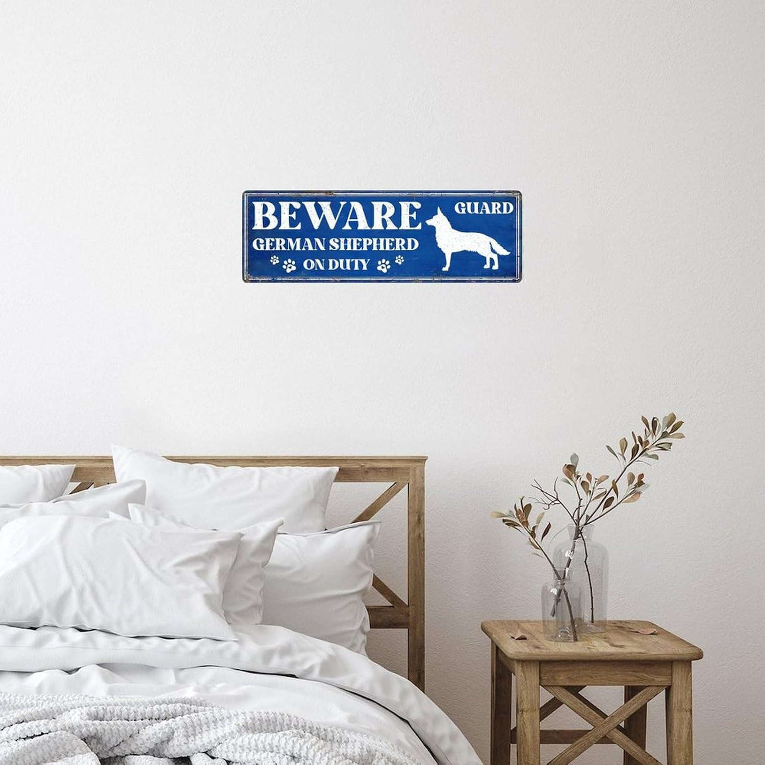 Beware Guard Dog on Duty Wall Art Sticker 18in
