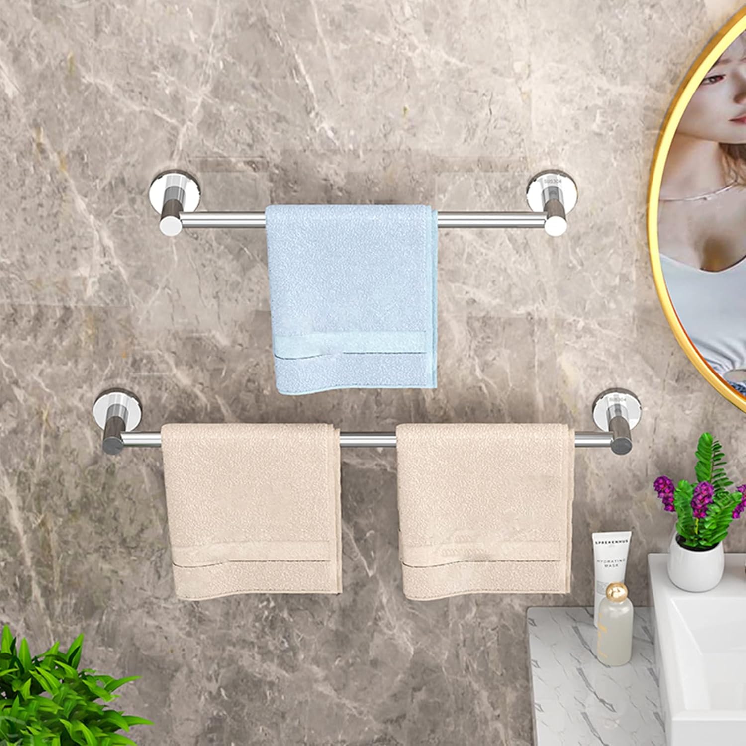 Stainless Steel Towel Bar Rail 30cm Polished Silver Modern Design