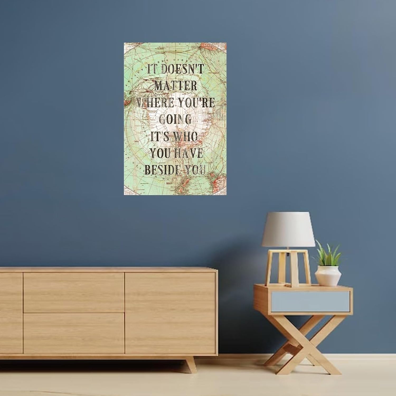 Antique World Map Wall Decal for Home Office 22in