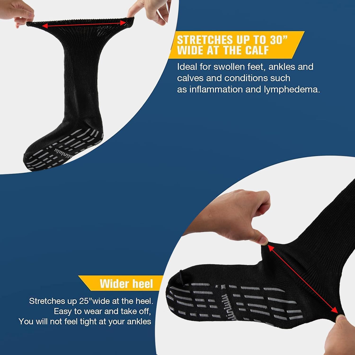 Bulinlulu Extra Wide Socks for Swollen Feet 4 Pairs