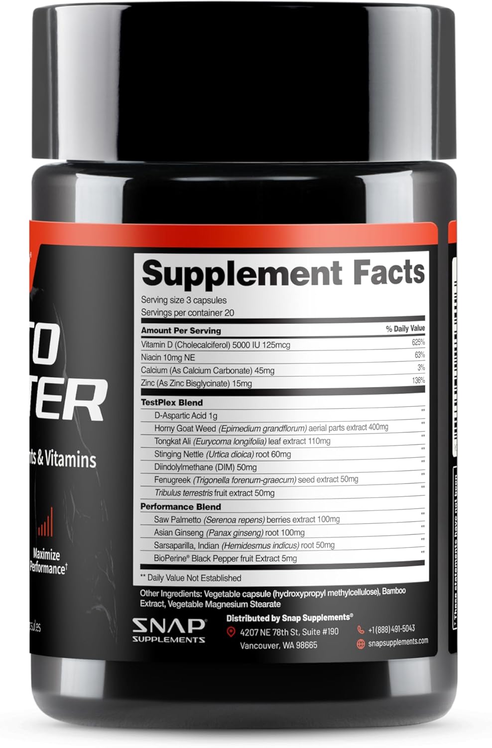 Snap Testosterone Booster for Men 60 Capsules 1