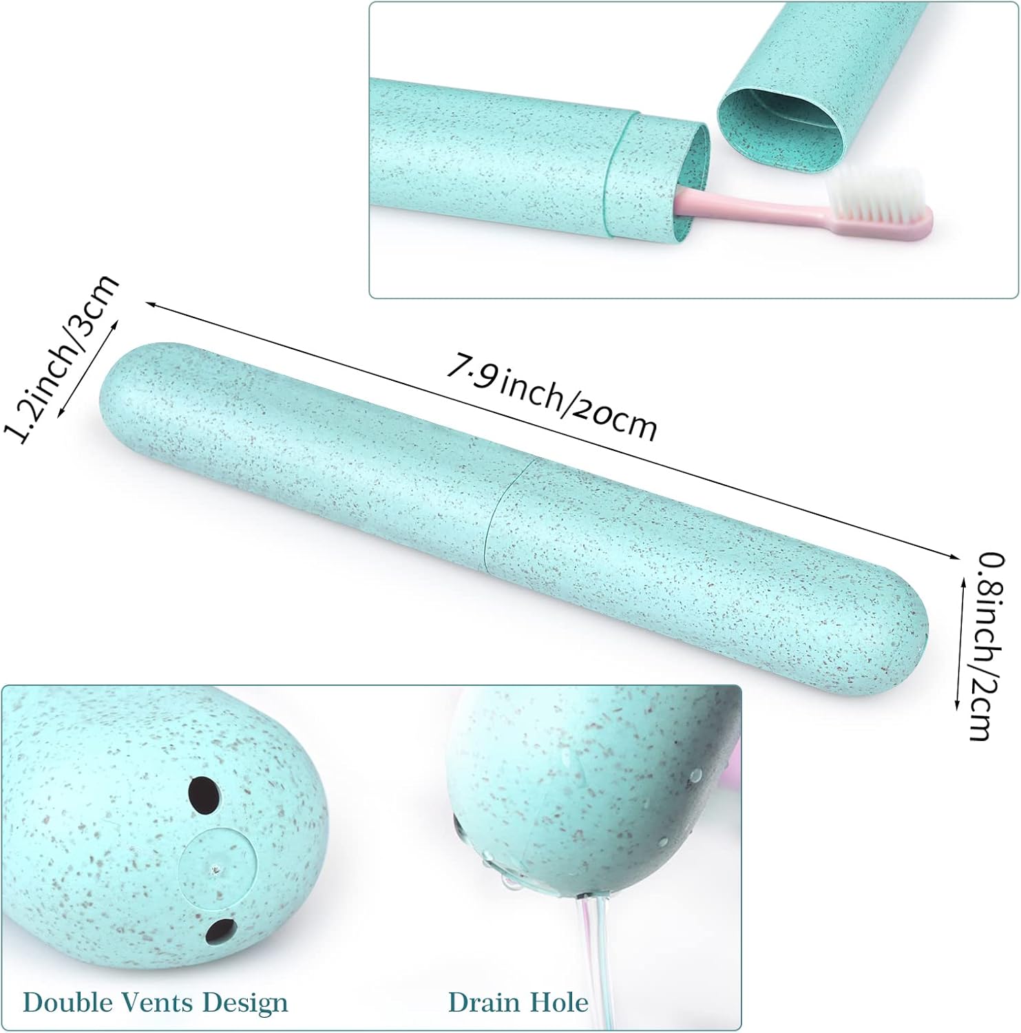 Hooqict 4 Pack Travel Toothbrush Cases