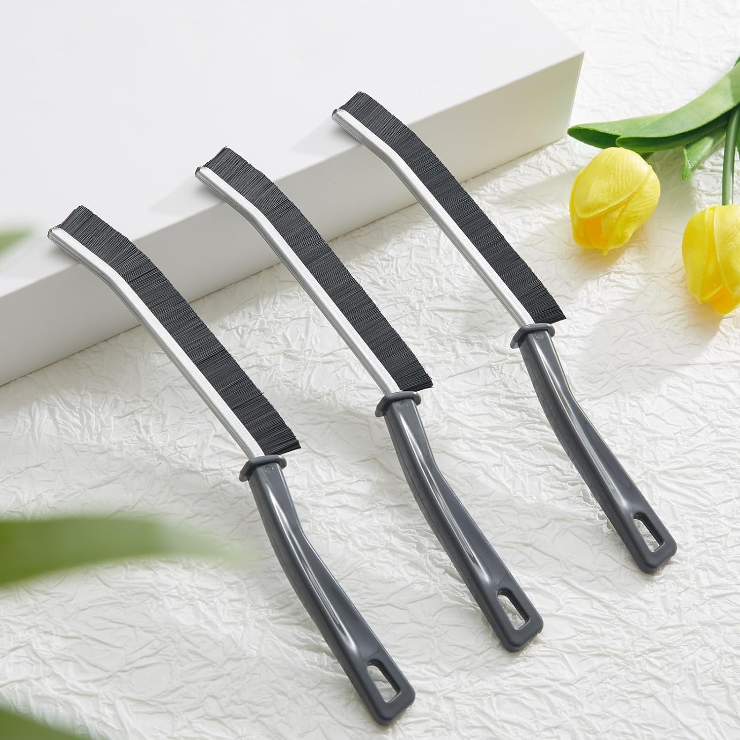 Koxuky Hard Bristle Crevice Brush Set of 3