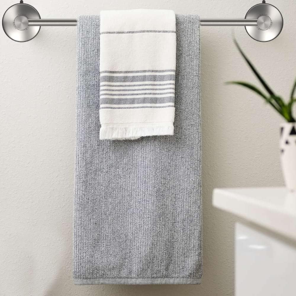 DGYB 17 Inch Suction Cup Towel Bar Brushed Nickel Wall Mount
