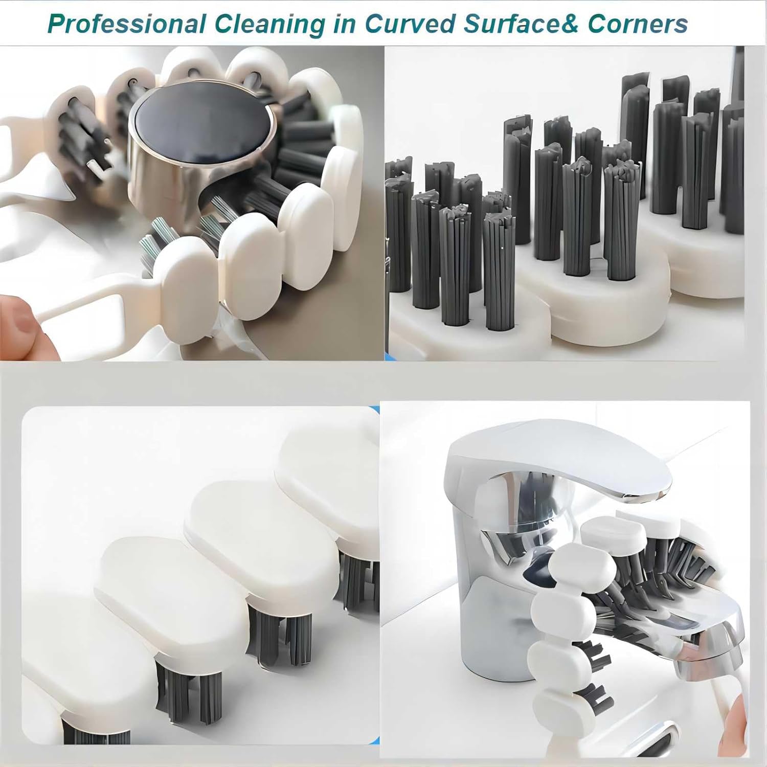 POPGIO 3 Pcs Crevice Flexible Cleaning Brush Set