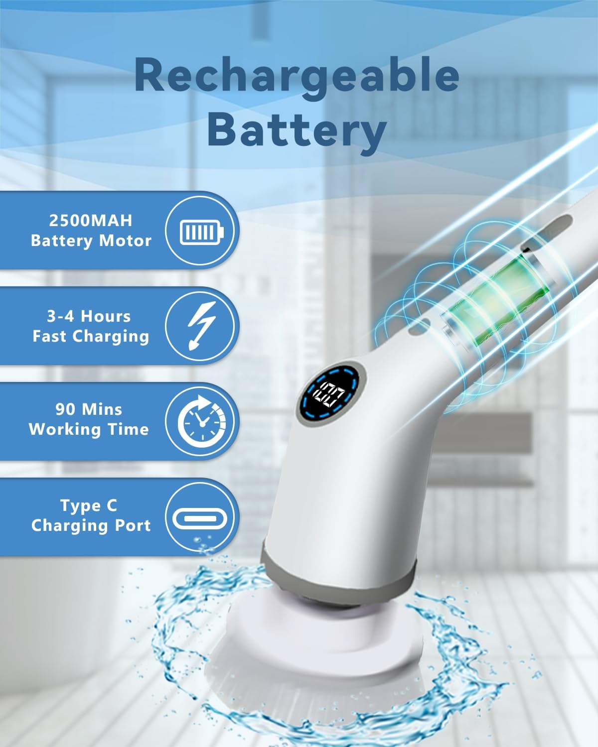 Gremap Electric Spin Scrubber with 9 Heads
