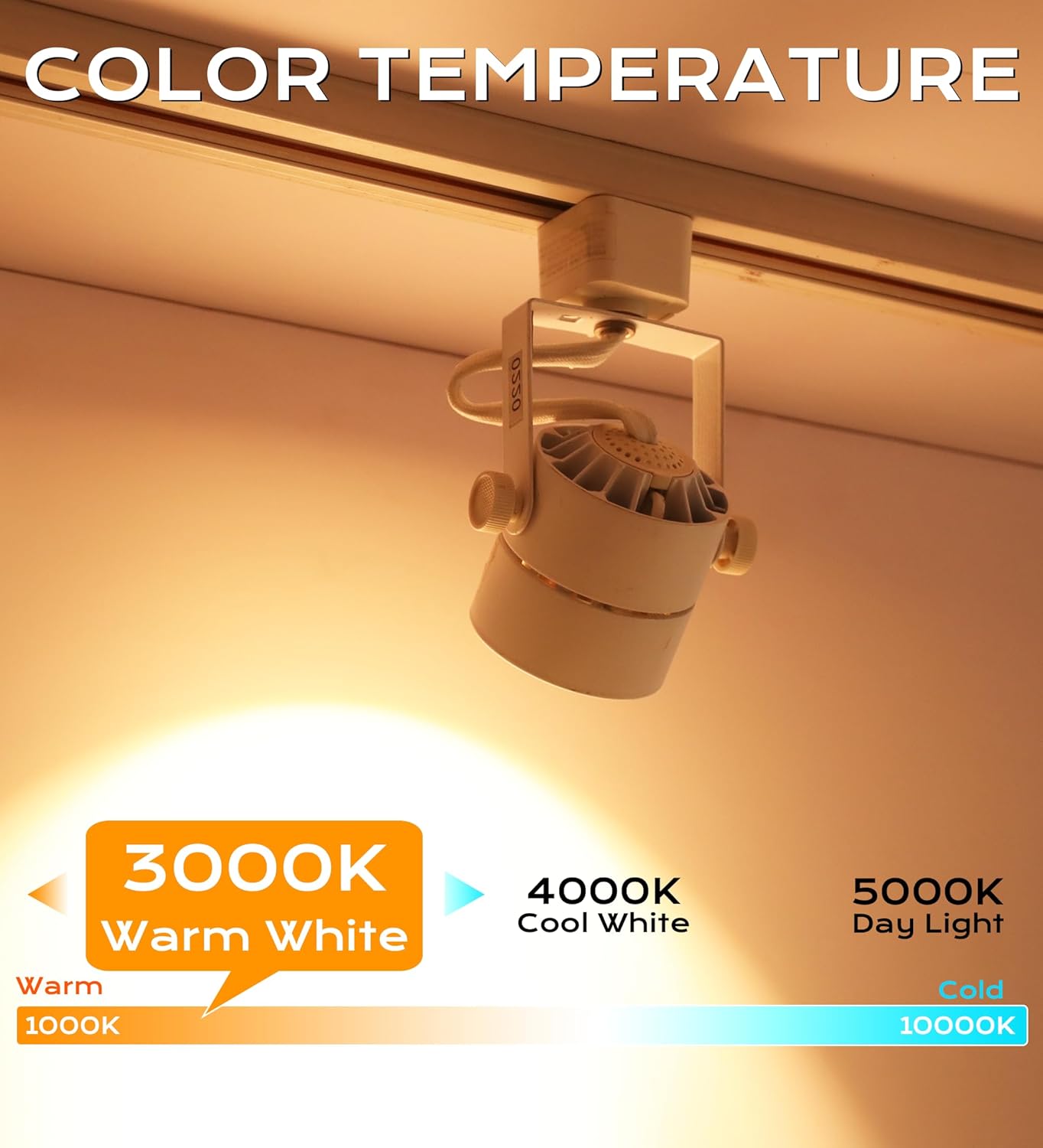 CLOUDY BAY 8W Warm White Dimmable Track Light Head - Pack of 6