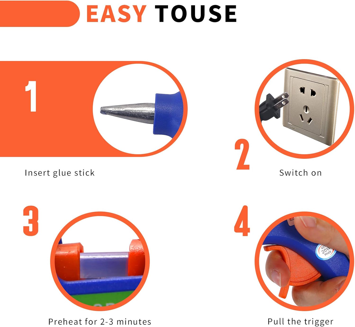Glamgen Hot Glue Gun Mini with 20 Sticks and 20 Wood Sticks