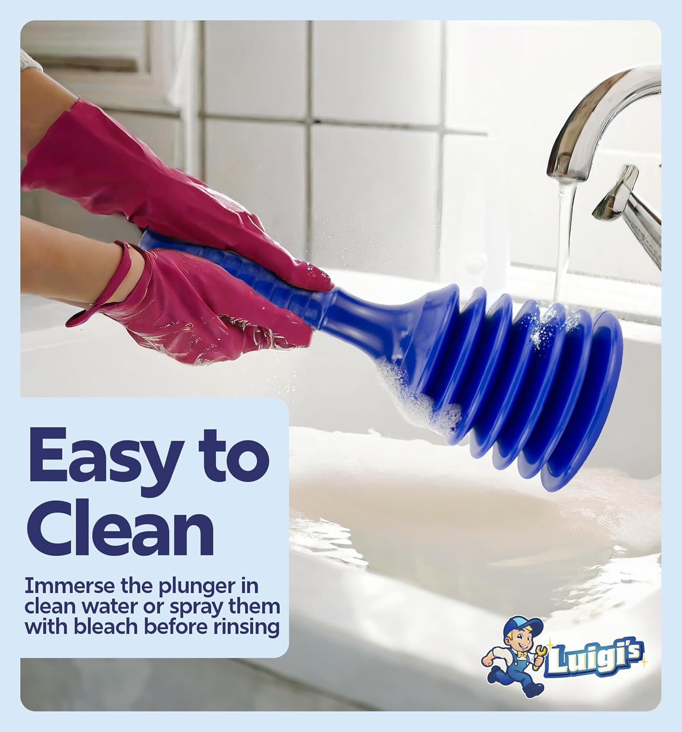 Luigis Sink and Drain Plunger - Small and Powerful