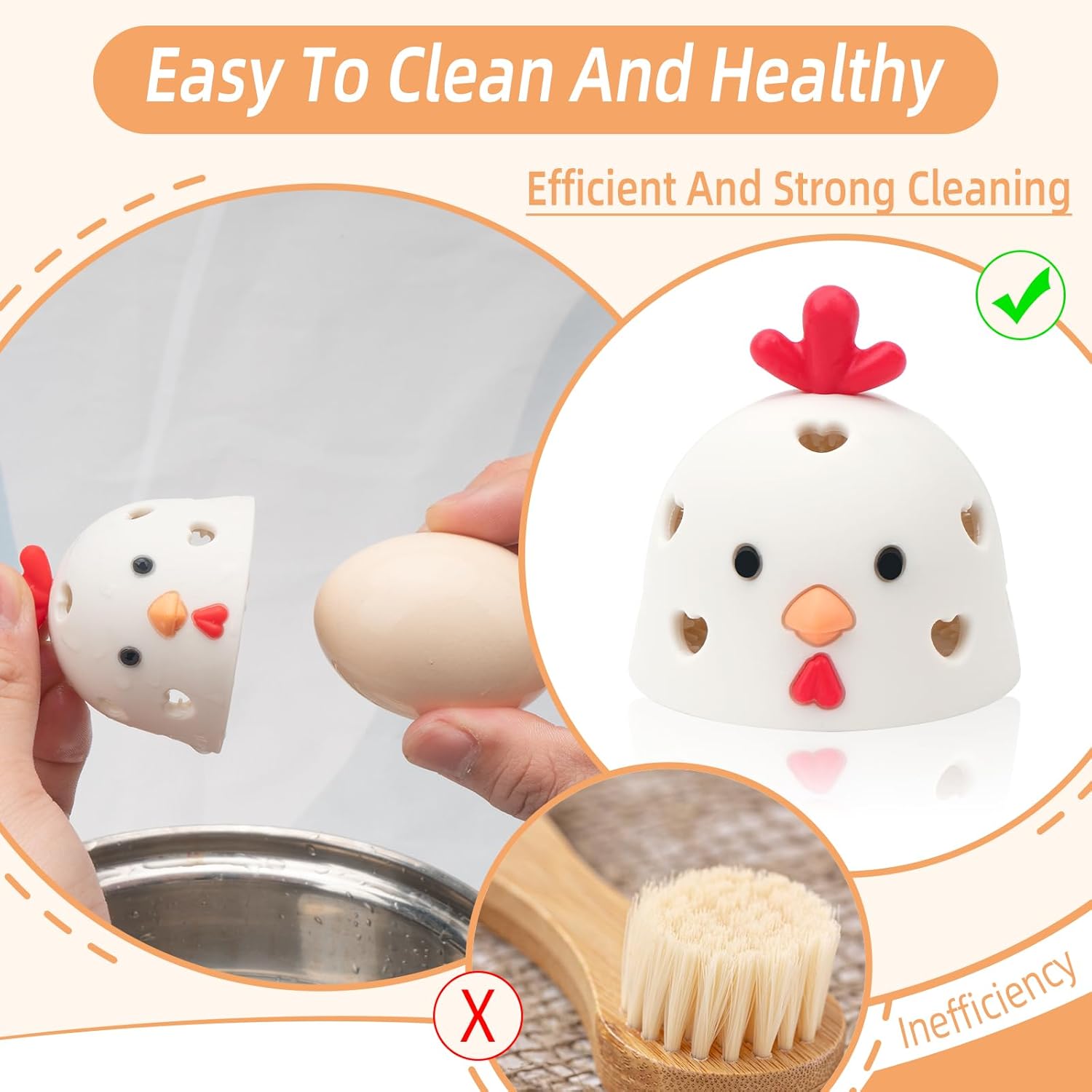 TULOBI Silicone Egg Brush Cleaner for Fresh Eggs 1