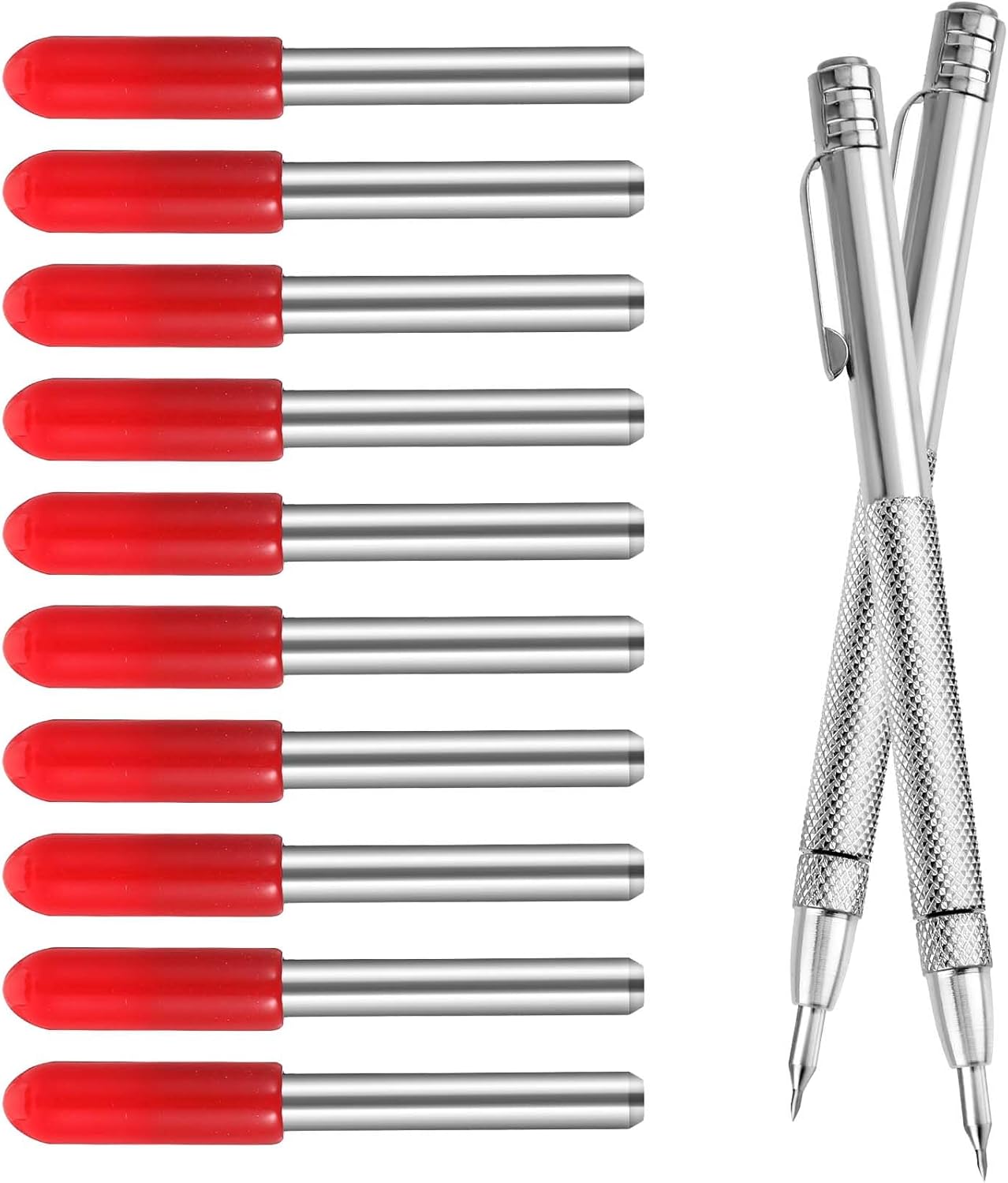Prasacco 2 Pcs Tungsten Carbide Scriber with Magnet and 10 Tips