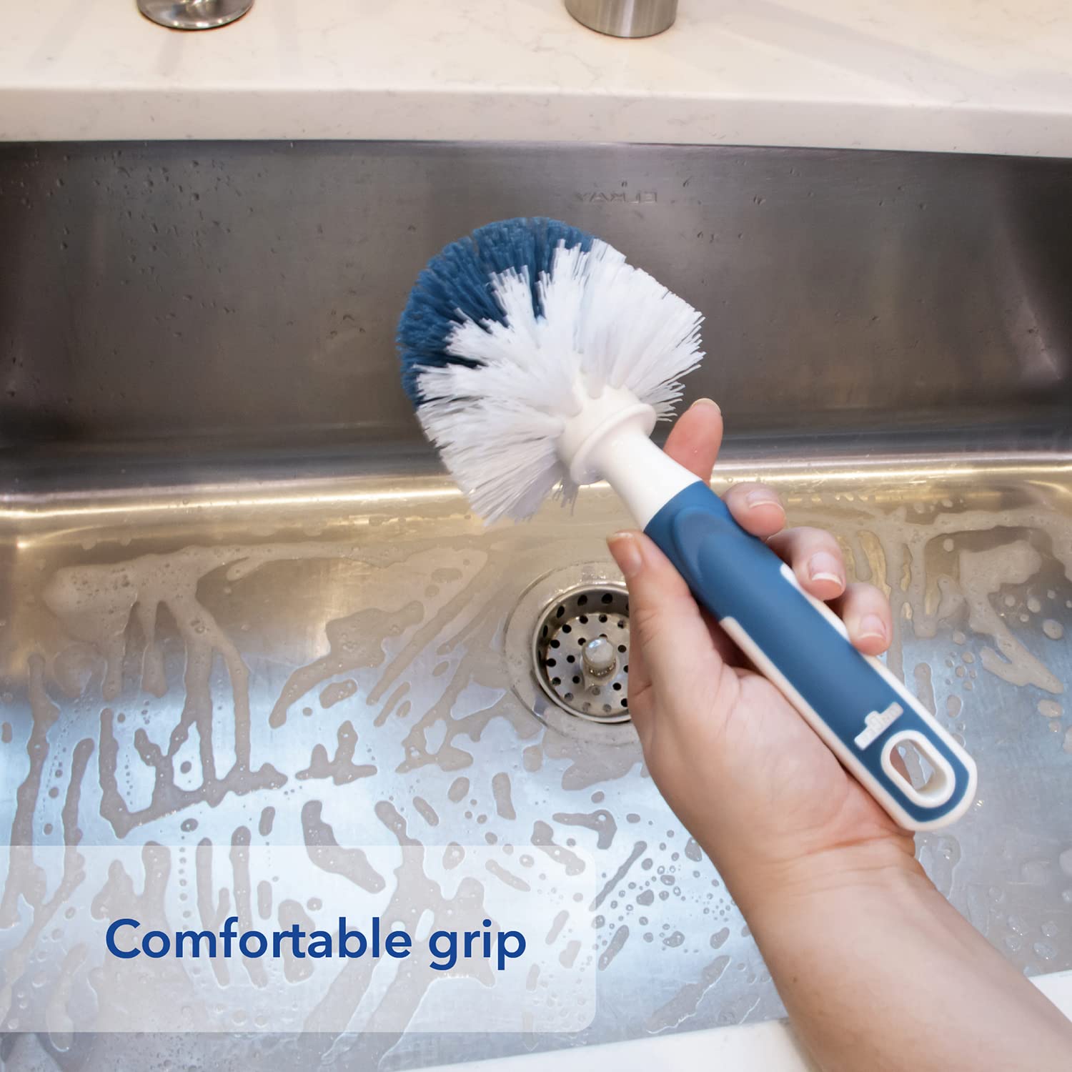 Unger Sink Dish Scrub Brush - Non-Scratch Durable Ergonomic