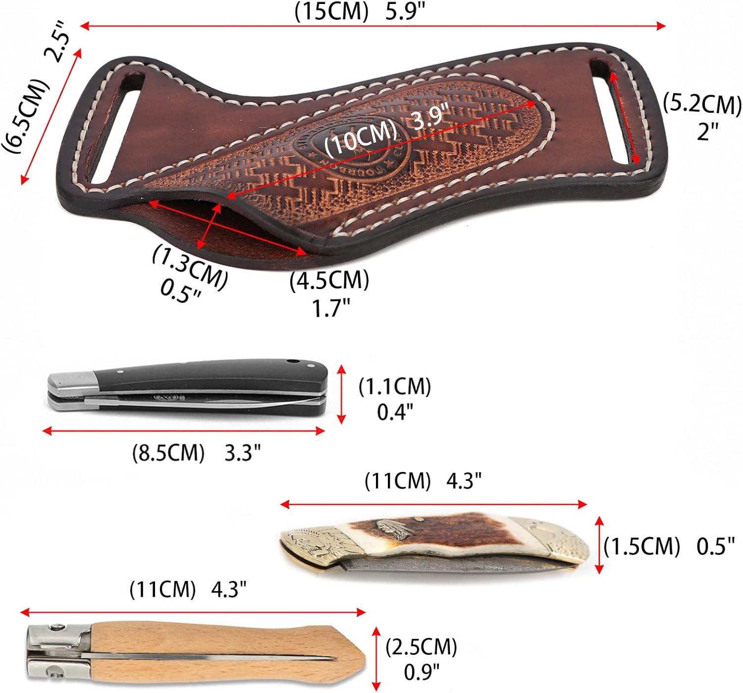 Tourbon Folding Knife Sheath for Belt Pocket 1