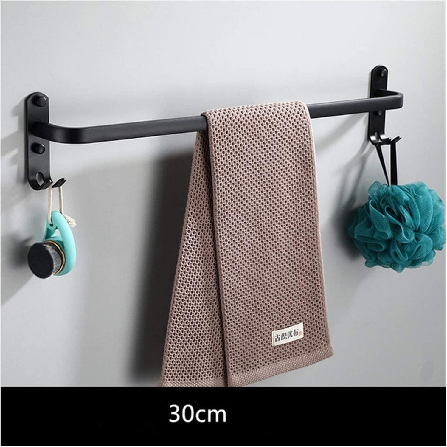 ALDEPO 80Cm Matte Black Towel Rail Shelf