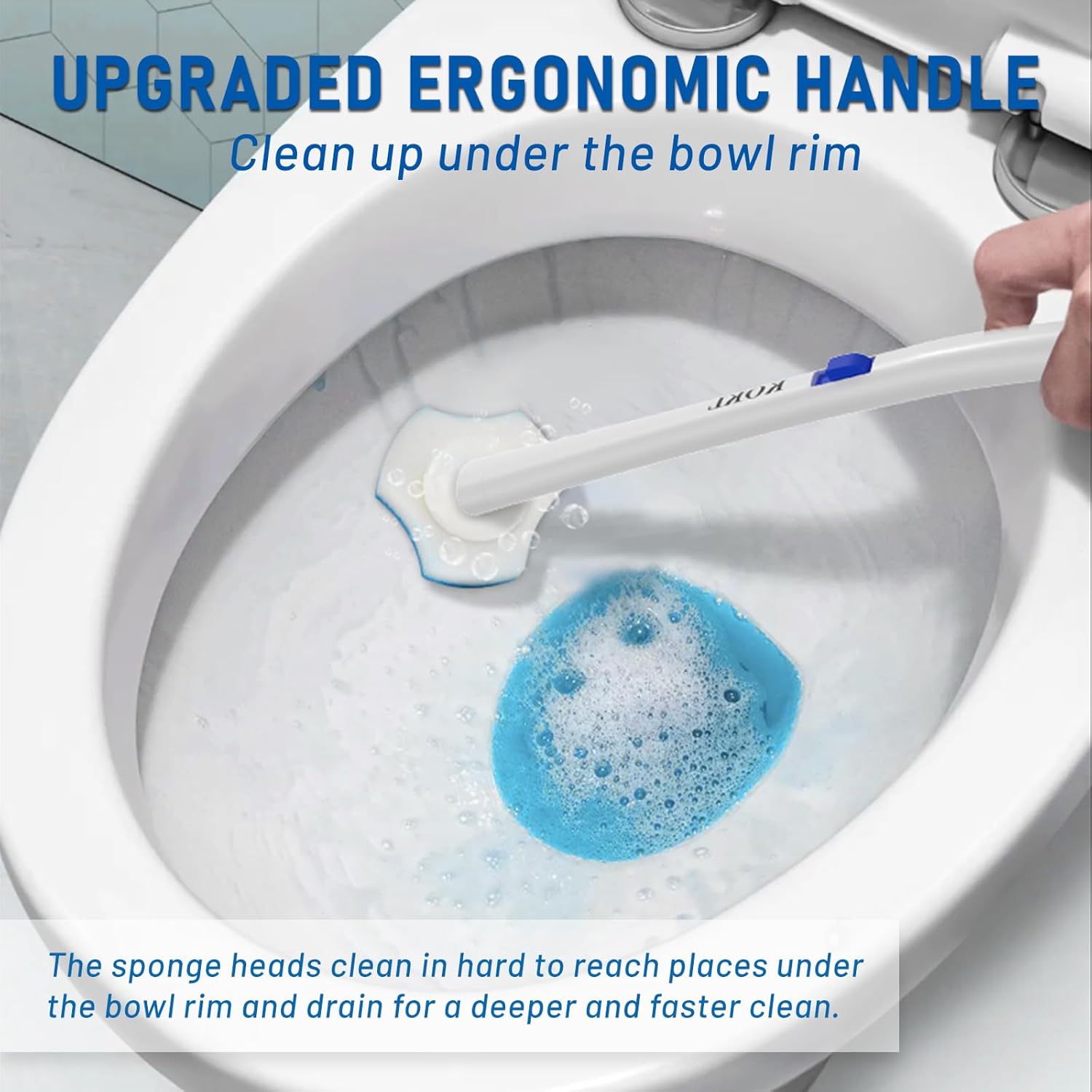 KOKL Disposable Toilet Brush with 40PCS Refills and Storage Caddy