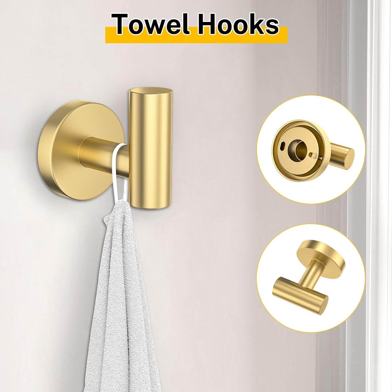 Woekme Brushed Gold Bathroom Hardware Set 5 Pieces