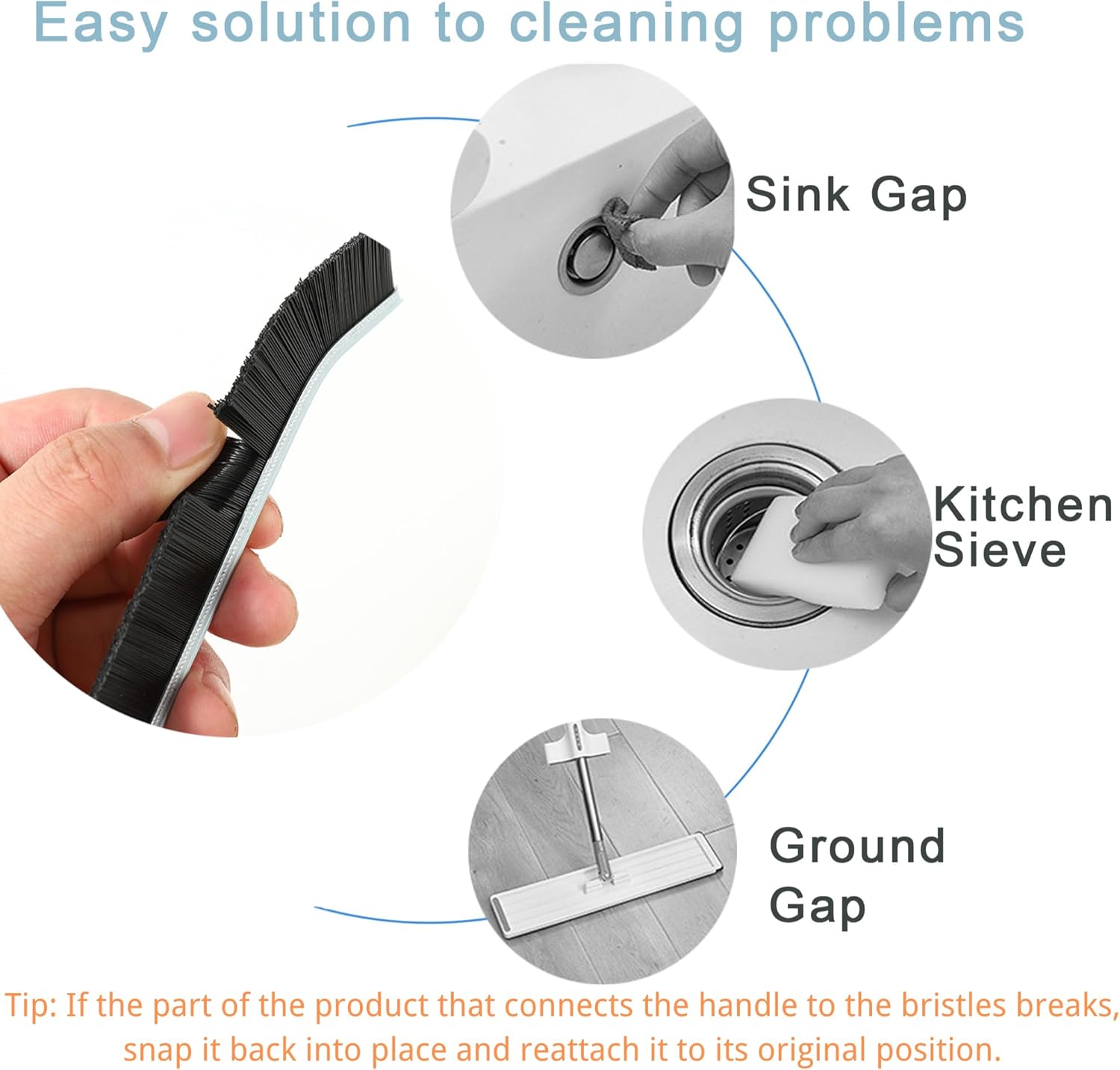 Hiyniaz 3Pcs Crevice Cleaning Brush Tool Set
