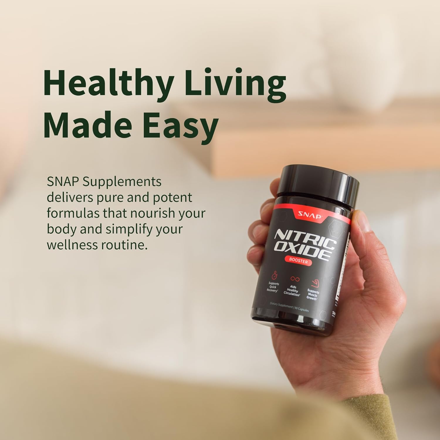 Snap Supplements Nitric Oxide Booster 60 Capsules