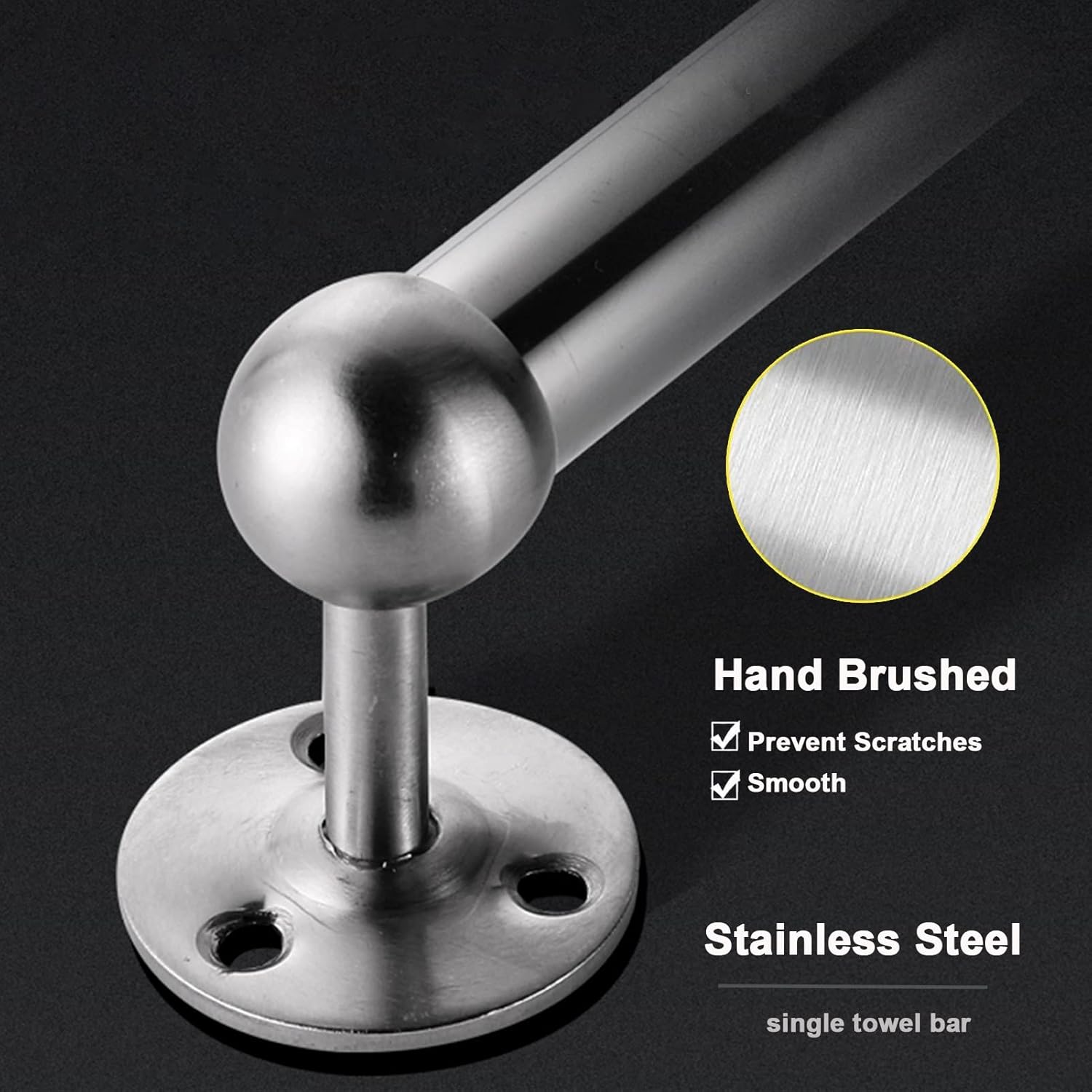 Stainless Steel Towel Bar 90cm 120cm Polished Silver