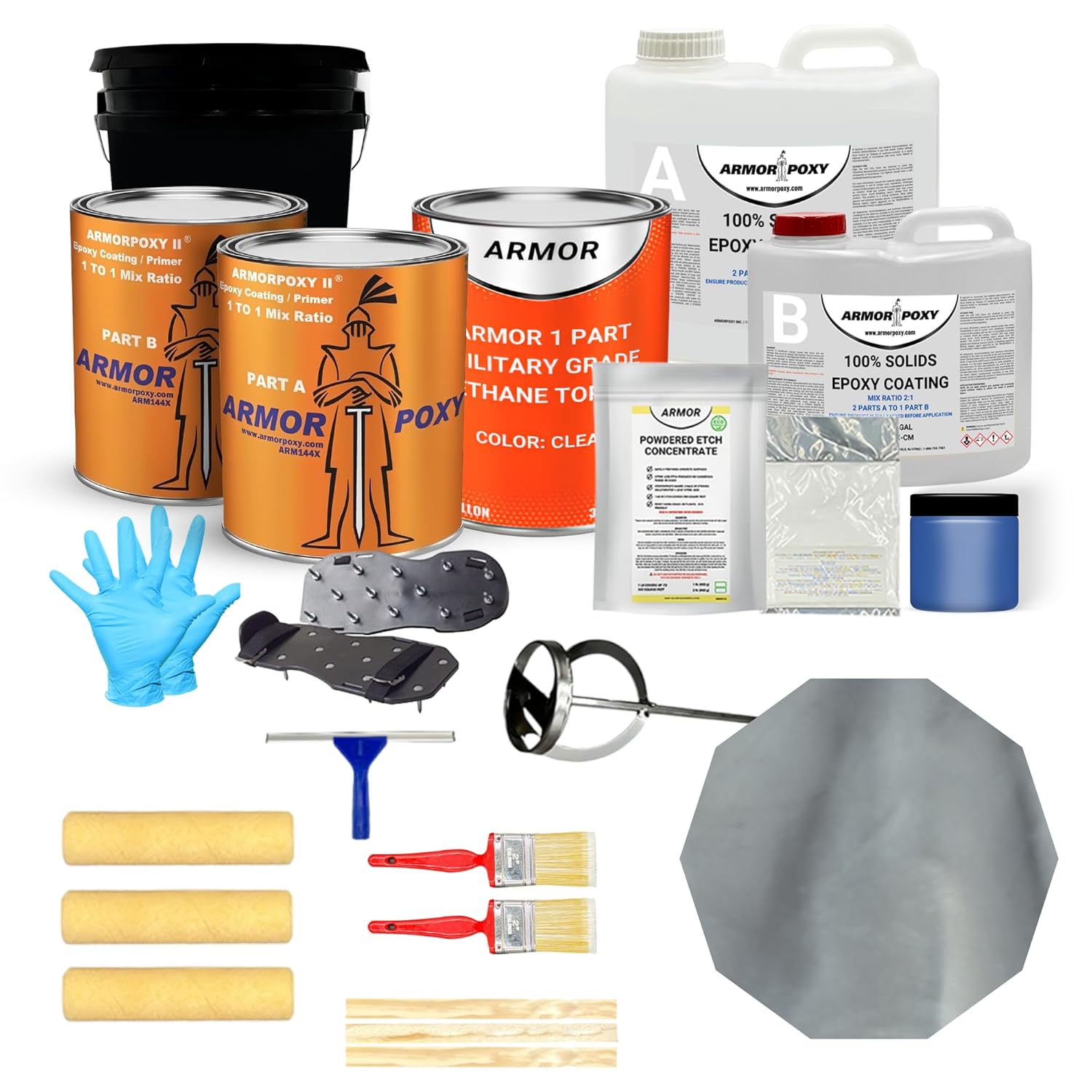 ArmorPoxy Metallic Epoxy Floor Kit 300 Sq Ft 1