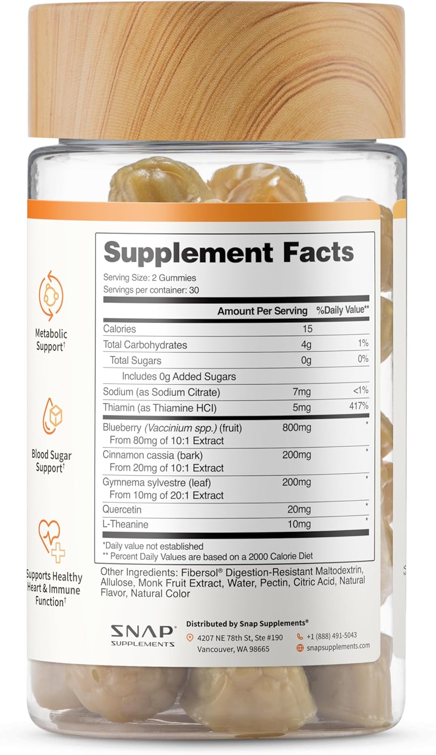 Snap Supplements Blood Sugar Blend Capsules Gummies 1