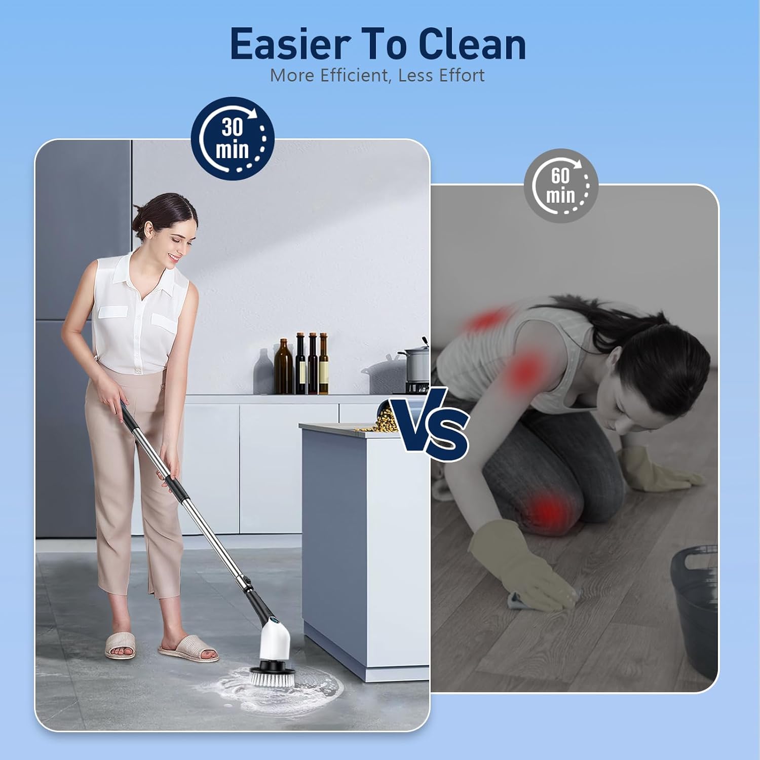 AISMIHO Electric Spin Scrubber with 8 Brush Heads and Voice Prompt