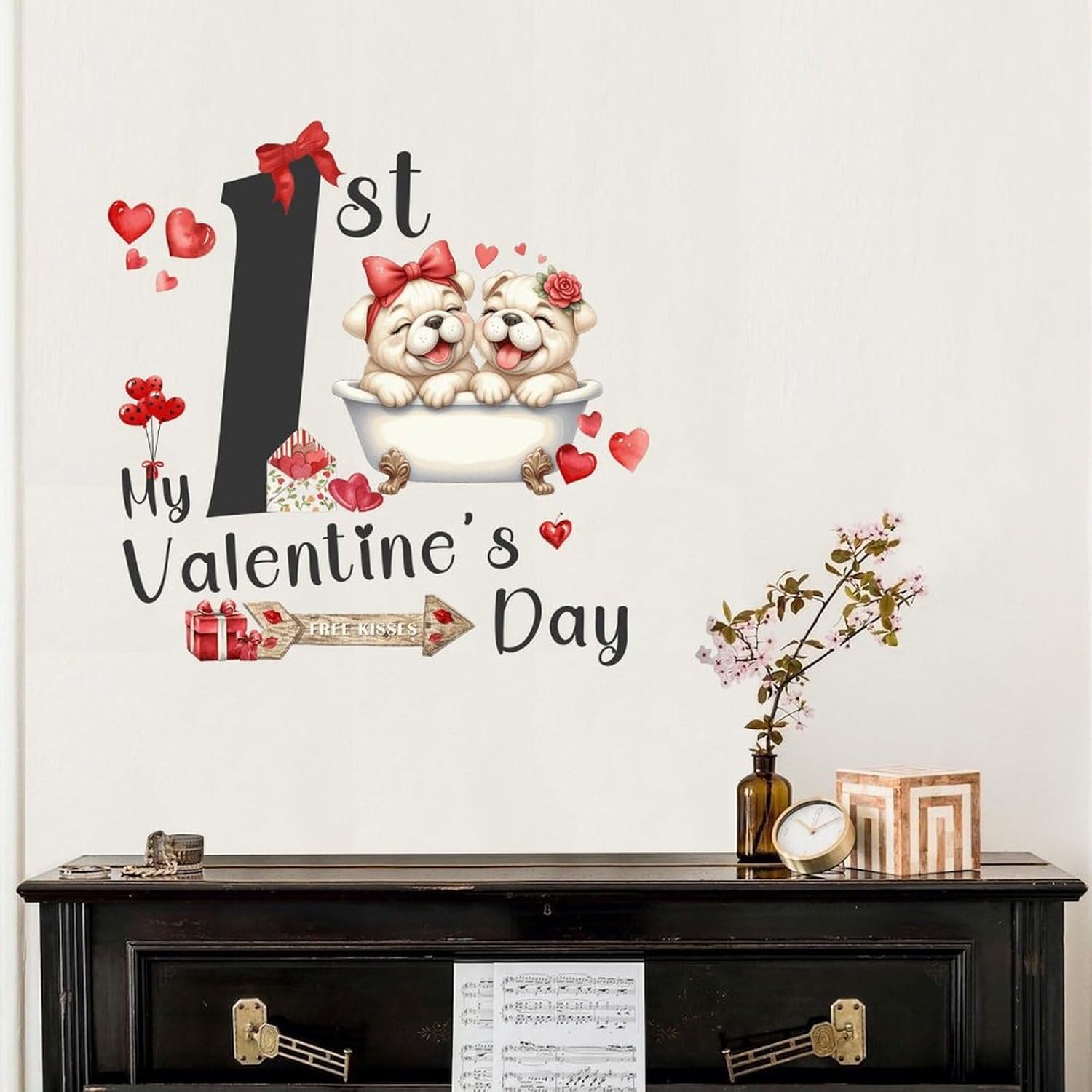 Homsuita Valentines Day Wall Decals for Dog Mom and Cat Lover