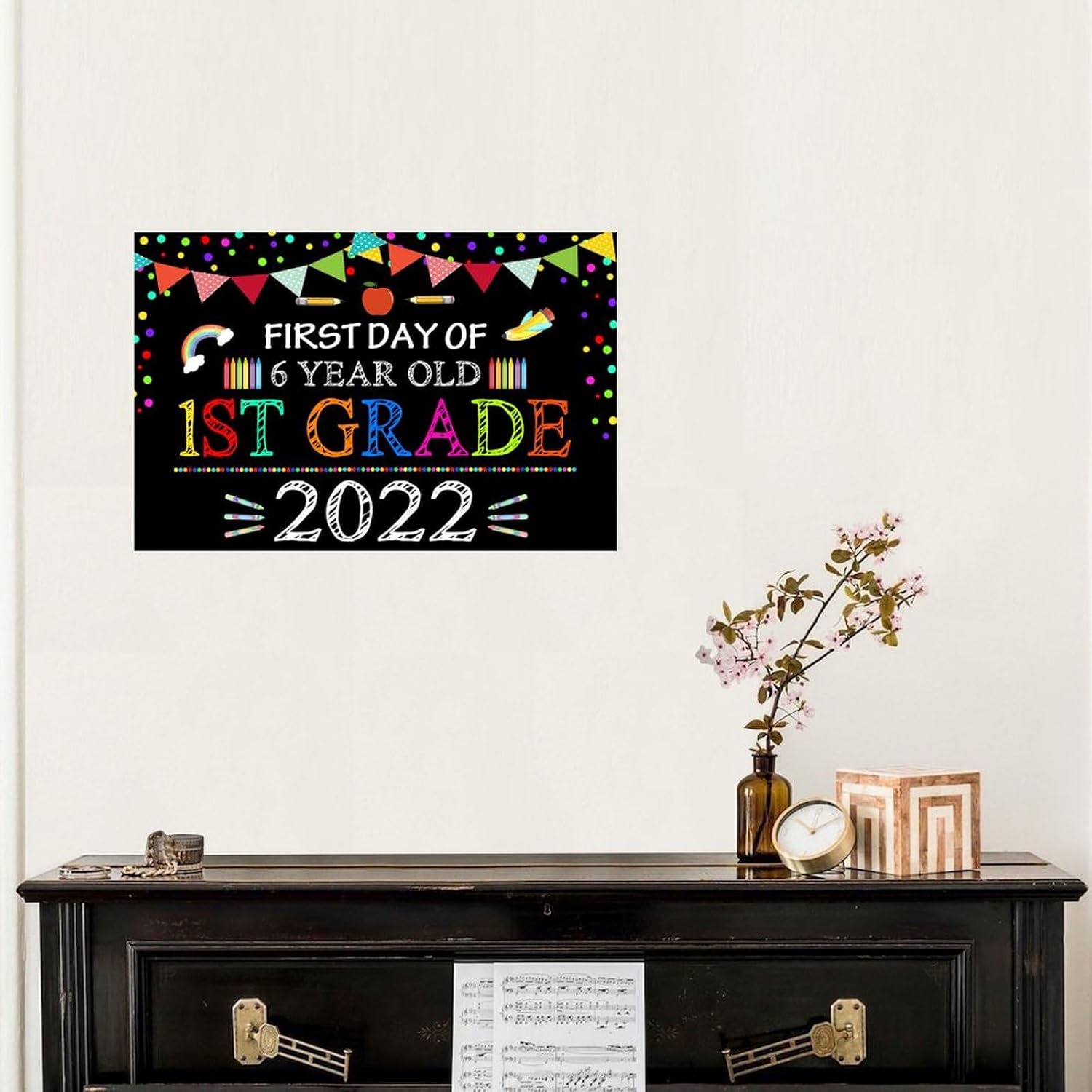First Day School Wall Decal Peel and Stick 22in