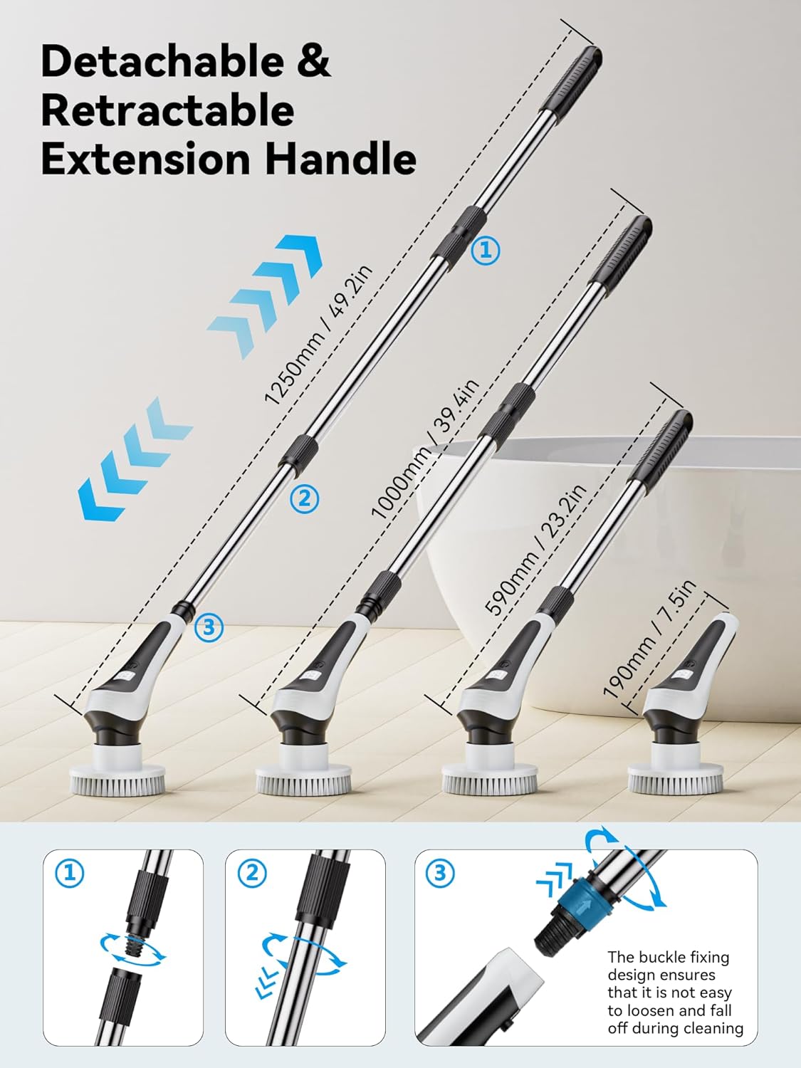 Cordless Electric Spin Scrubber with 8 Replaceable Heads