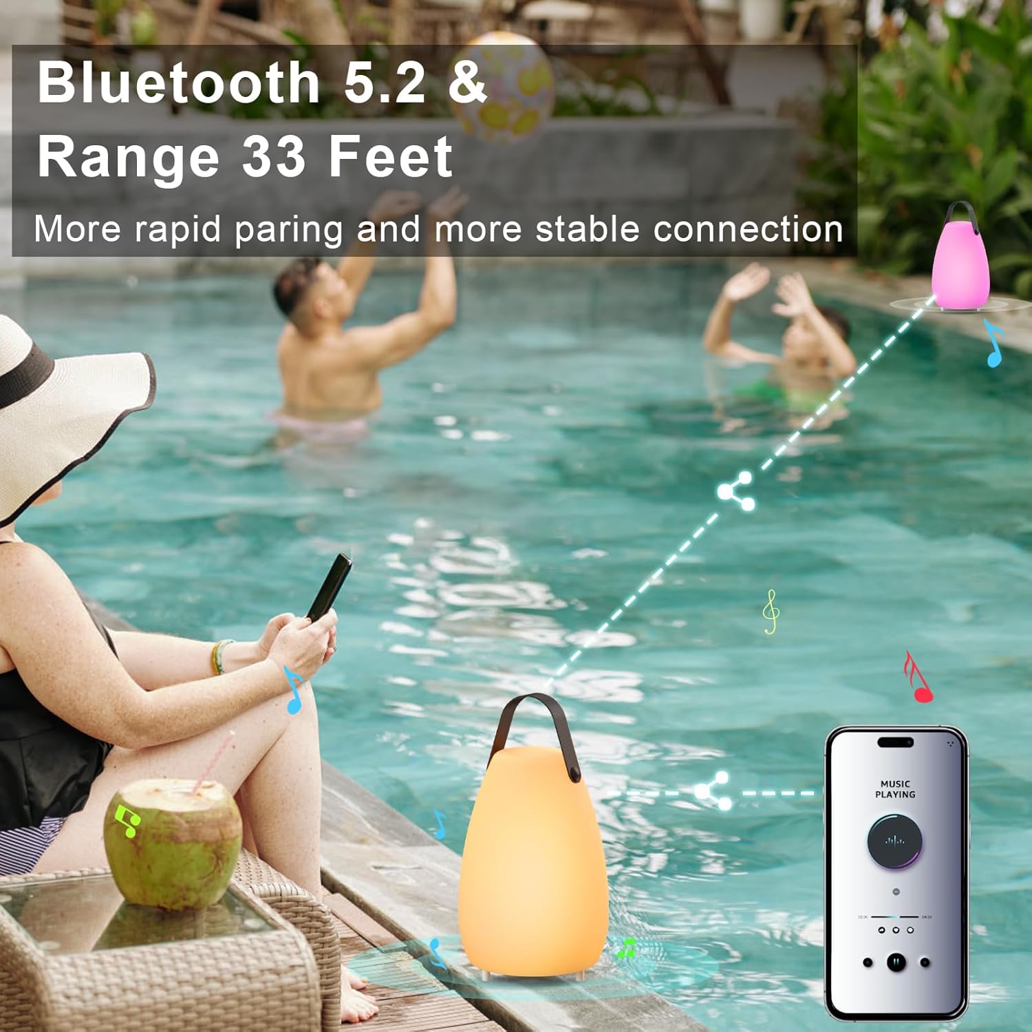 uuffoo Bluetooth Speaker Table Lamp with RGB Lights 2 Pack