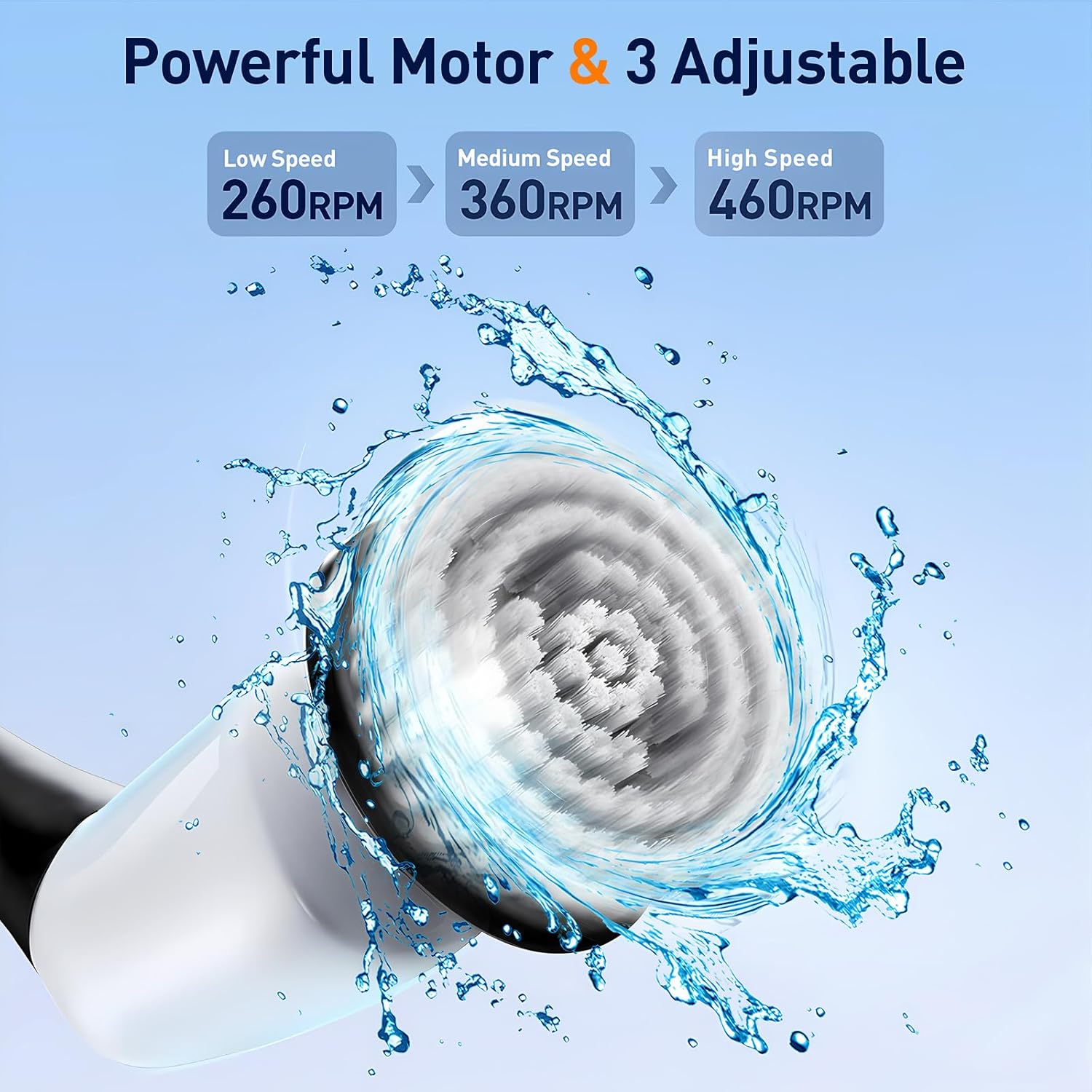 AISMIHO Electric Spin Scrubber with 8 Brush Heads and Voice Prompt